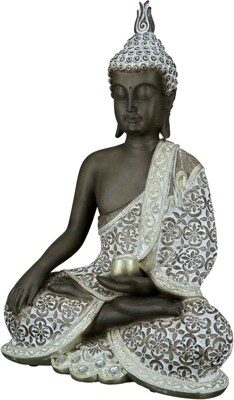 GILDE Buddhafigur Buddha Mangala braun-weiß (1 St)