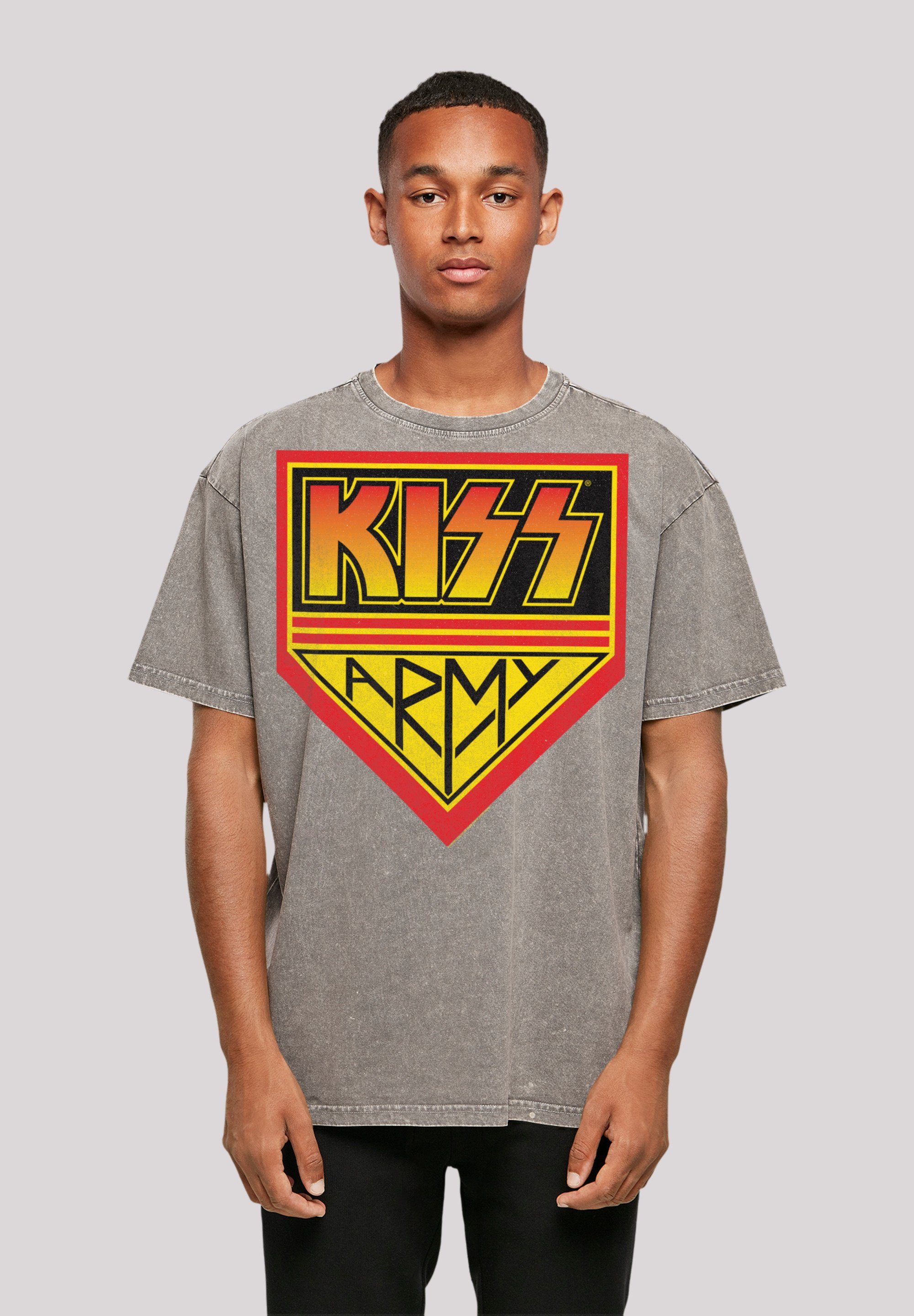 F4NT4STIC T-Shirt Kiss Rock Band Army Logo Premium Qualität, Musik, By Rock Off Asphalt