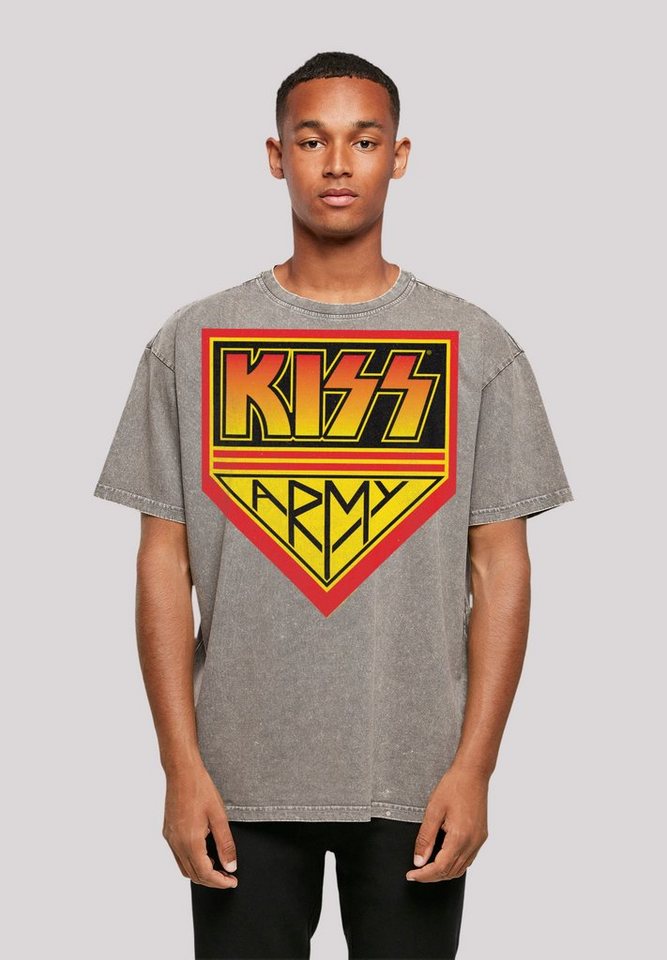 F4NT4STIC T-Shirt Kiss Rock Band Army Logo Premium Qualität, Musik, By Rock  Off, Offiziell lizenziertes Kiss T-Shirt