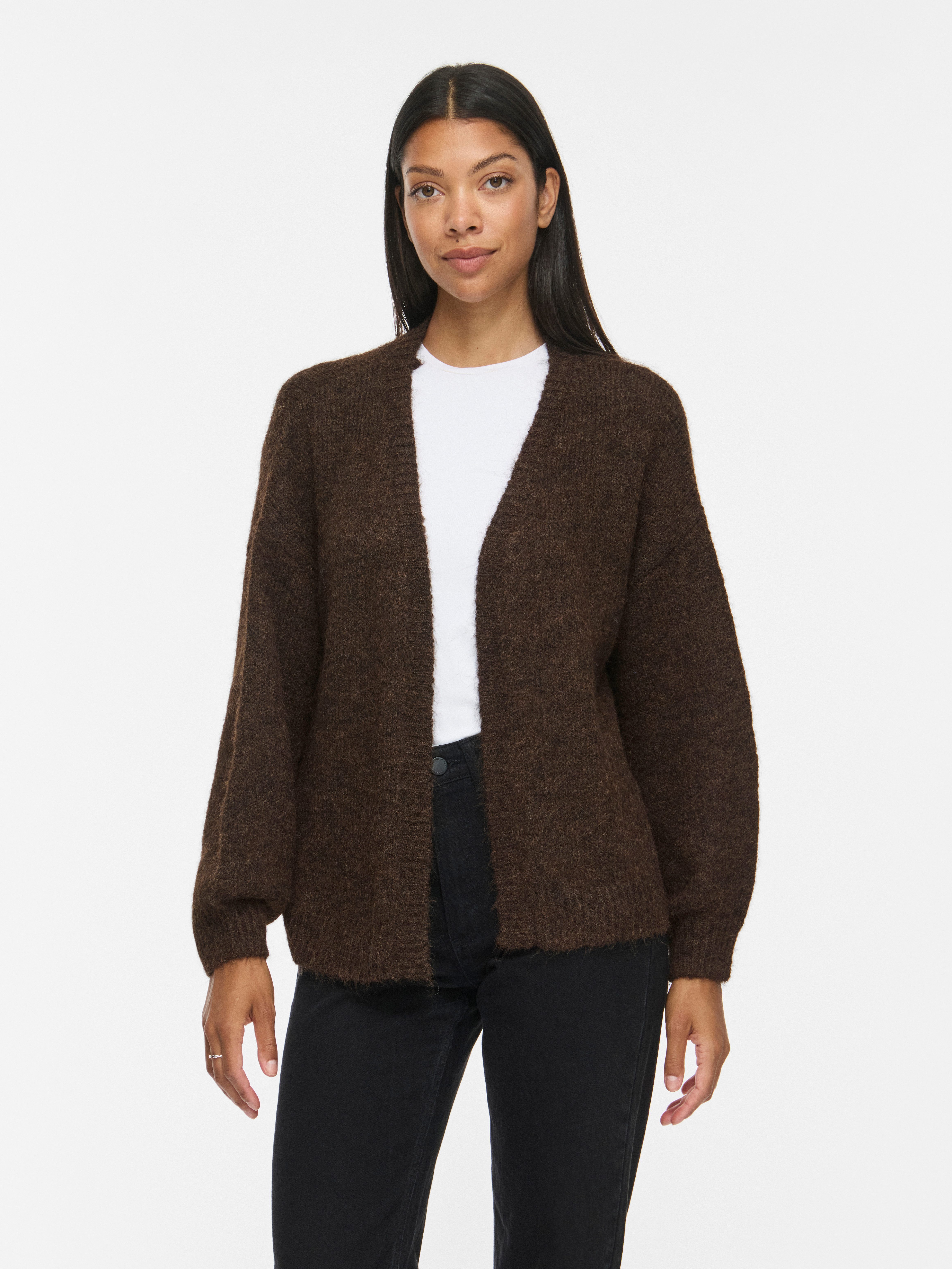 Vila Strickjacke VILAMPE OPEN L/S KNIT CARDIGAN-NOOS Materialmix, normal geschnitten