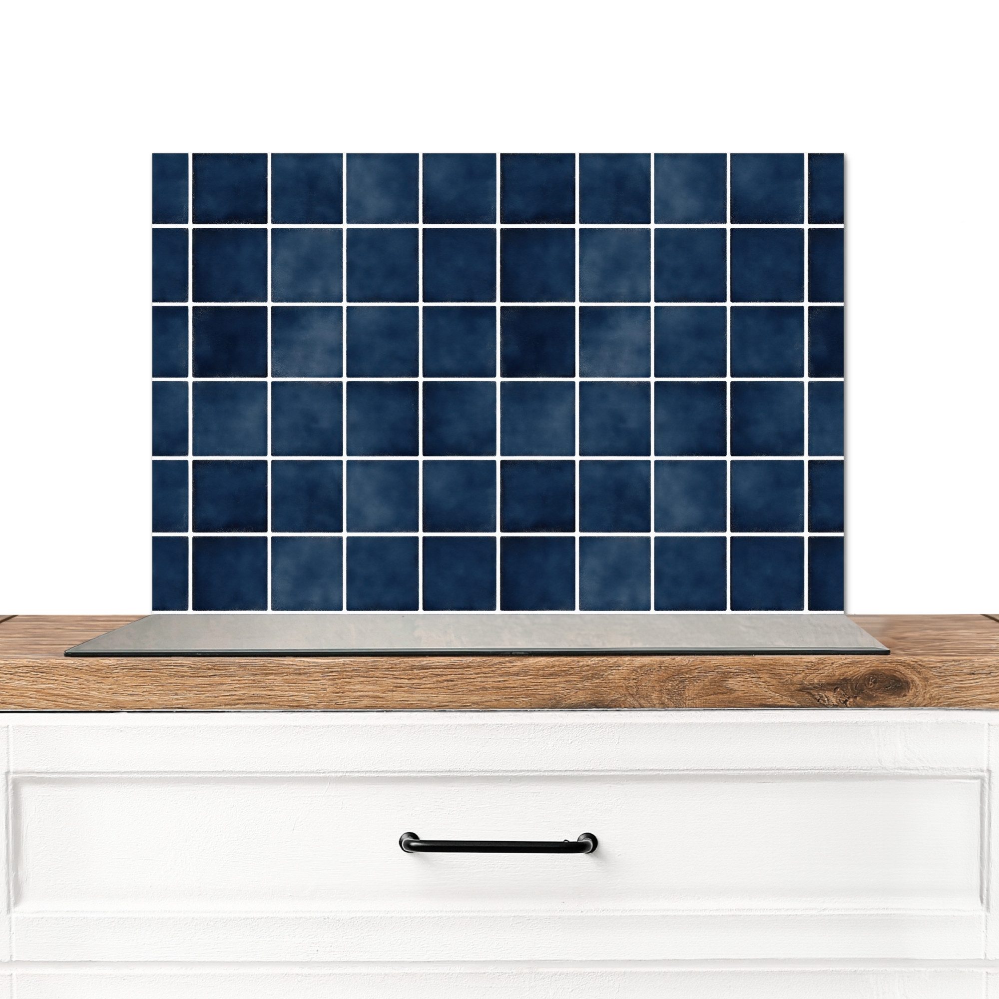 KitchenYeah Küchenrückwand Fliese - Modern - Blau, (1-tlg), Spritzschutz Küche, Küchendeko, 60x40 cm