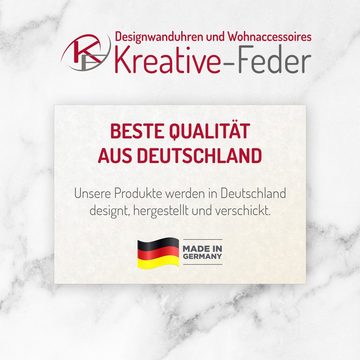 Kreative Feder Wanduhr Designer-Wanduhr Mohnblüten (ohne Ticken; Funk- oder Quarzuhrwerk; elegant, außergewöhnlich, modern)