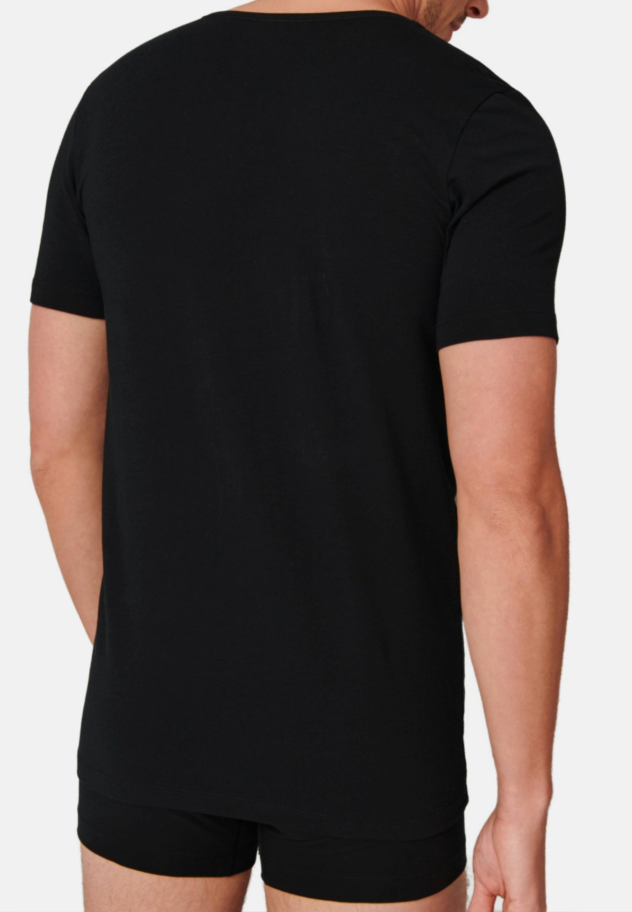 Schiesser Unterhemd 4er-Pack - 95/5 - Cotton (Spar-Set, 4-St) Unterhemd / Shirt Kurzarm - Baumwolle - Tiefer V-Aussschnitt