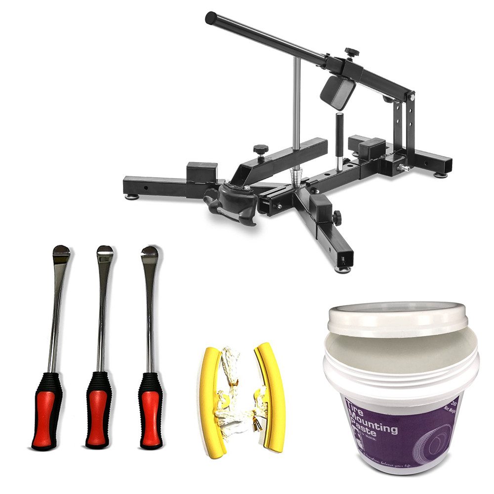 ConStands Motorradheber Reifen Montiereisen Set + Reifenmontiergerät MD4 + Montagepaste 3kg