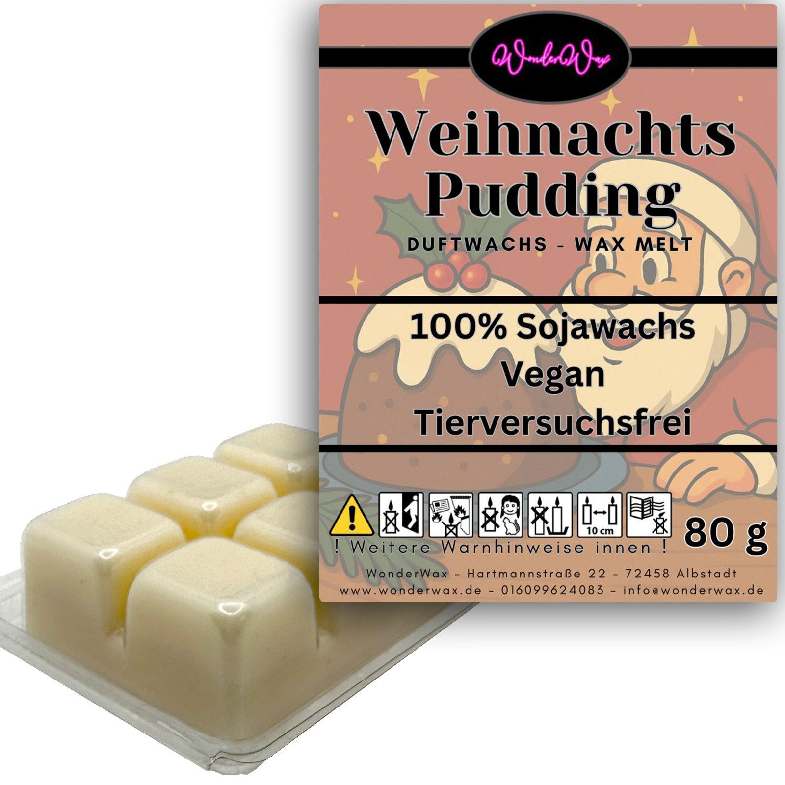 WonderWax Duftwachs WonderWax® Duftwachs Weihnachten 6 Würfel (Weihnachtspudding), Duftrichtung: Weihnachtspudding