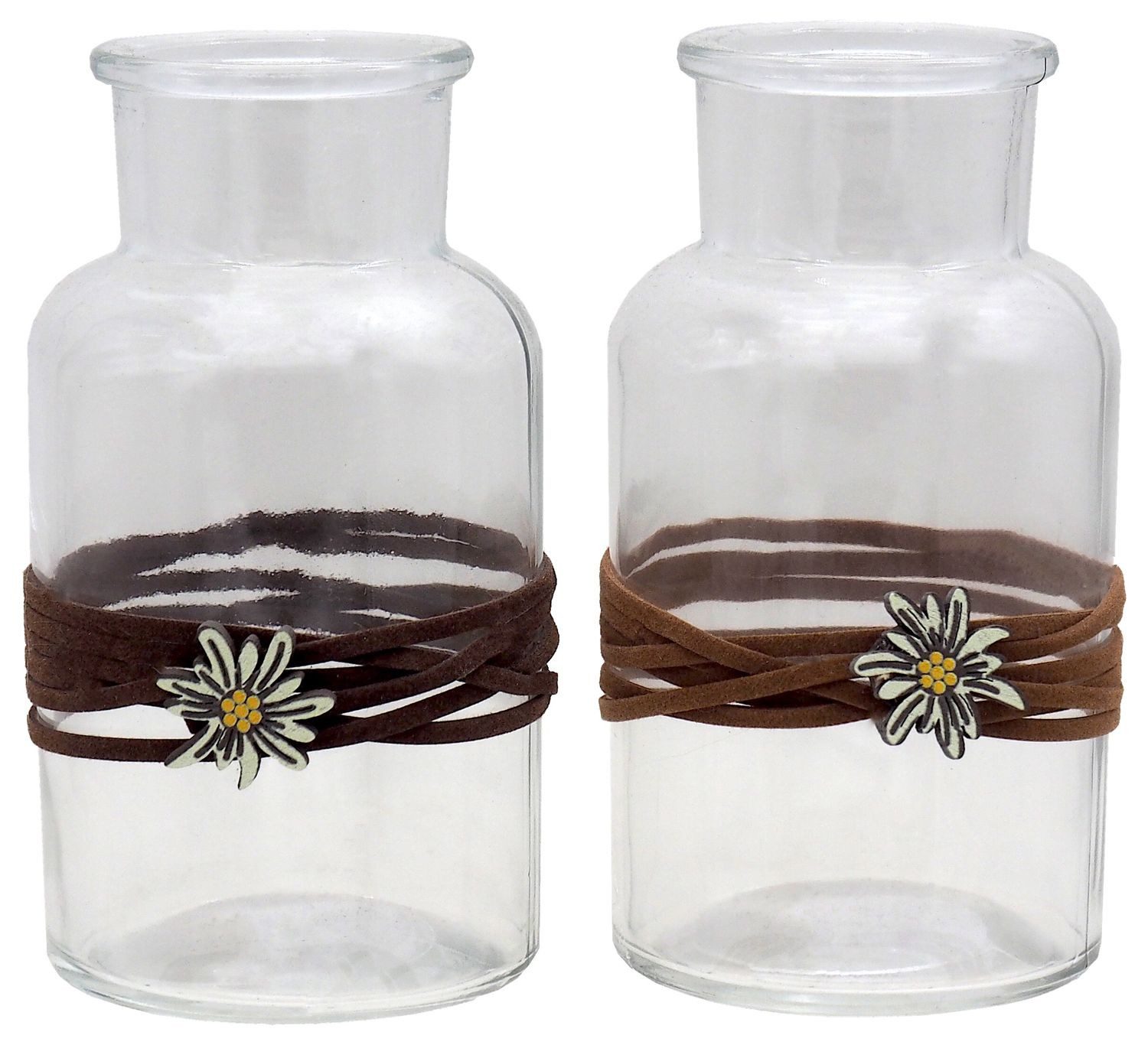 ZauberDeko Tischvase Vase Edelweiß Oktoberfest Braun günstig online kaufen