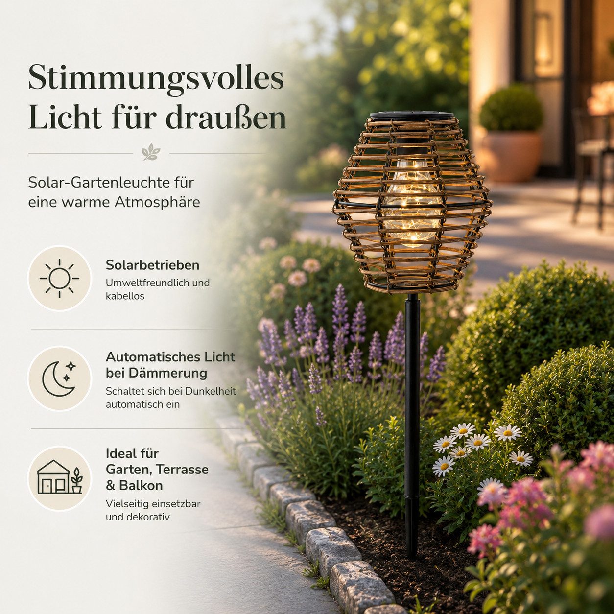 ReWu Solarmodul Gehlmann Variante Solarlampen mit Kunststoffstecker