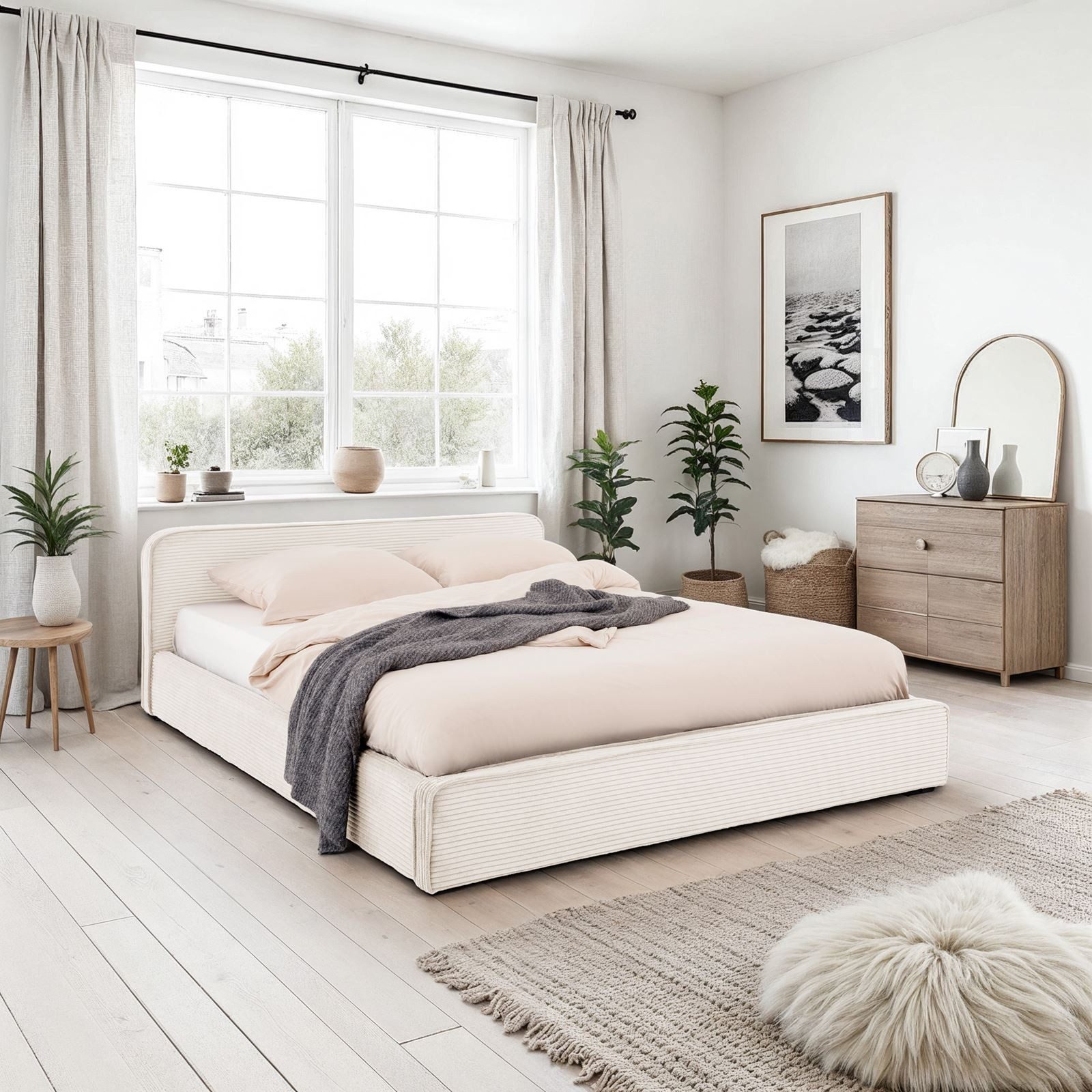 IDIMEX Polsterbett CURSIO, Doppelbett 140x200 cm mit Lattenrost in Cord-Opt günstig online kaufen