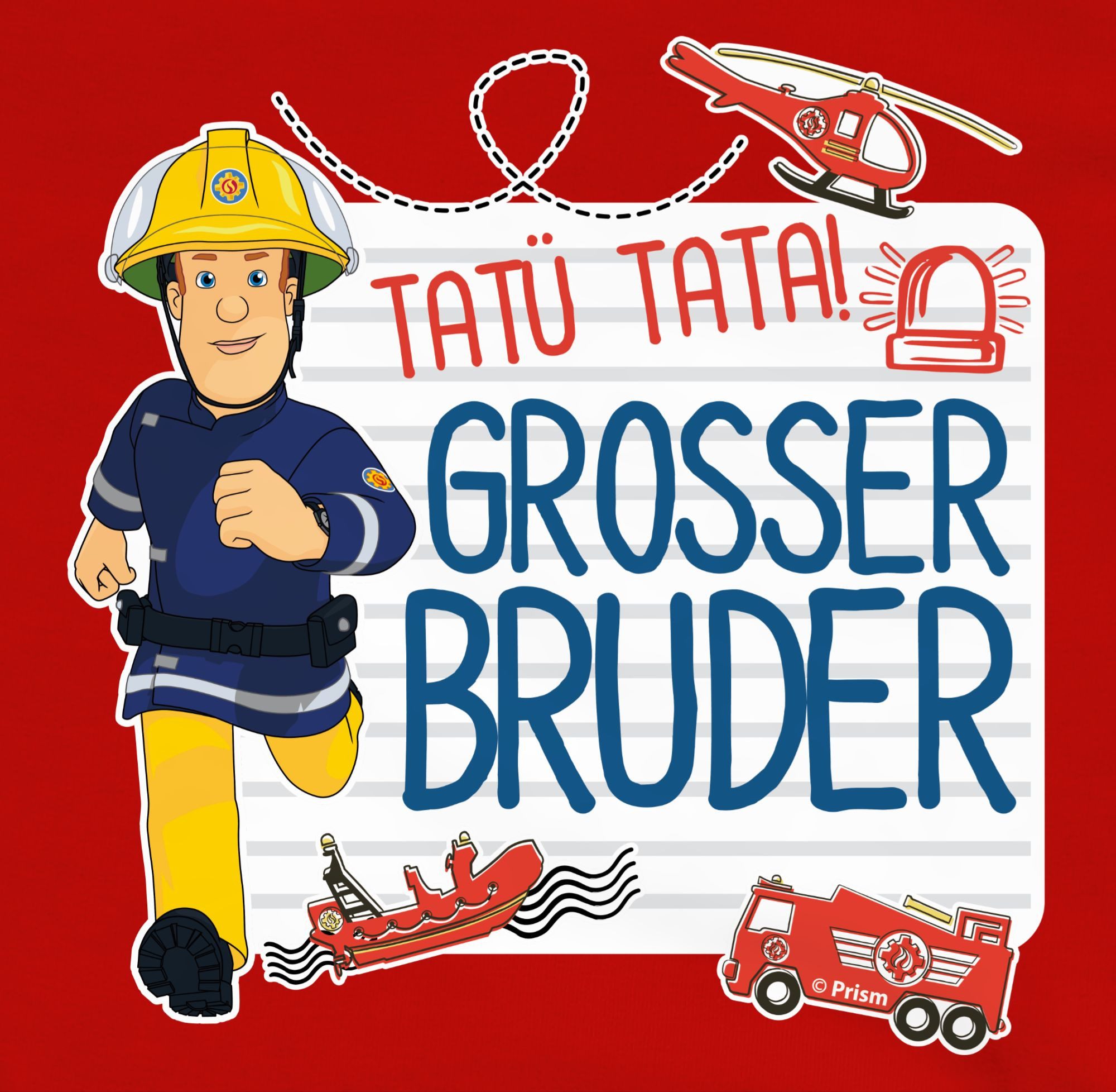 Shirtracer Sweatshirt Tatü Tata Großer Bruder Feuerwehrmann Sam I Großer Bruder werden Feuerwehrmann Sam Jungen