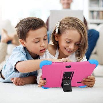 EagleSoar Kinder Quad Core Mit 2GB RAM Dual-Kamera, IPS-HD-Display Tablet (7", 32 GB, Andriod 12, WLAN, Bluetooth, Kindersicherung,Ab 2-12 mit Kindersicherer Hülle)