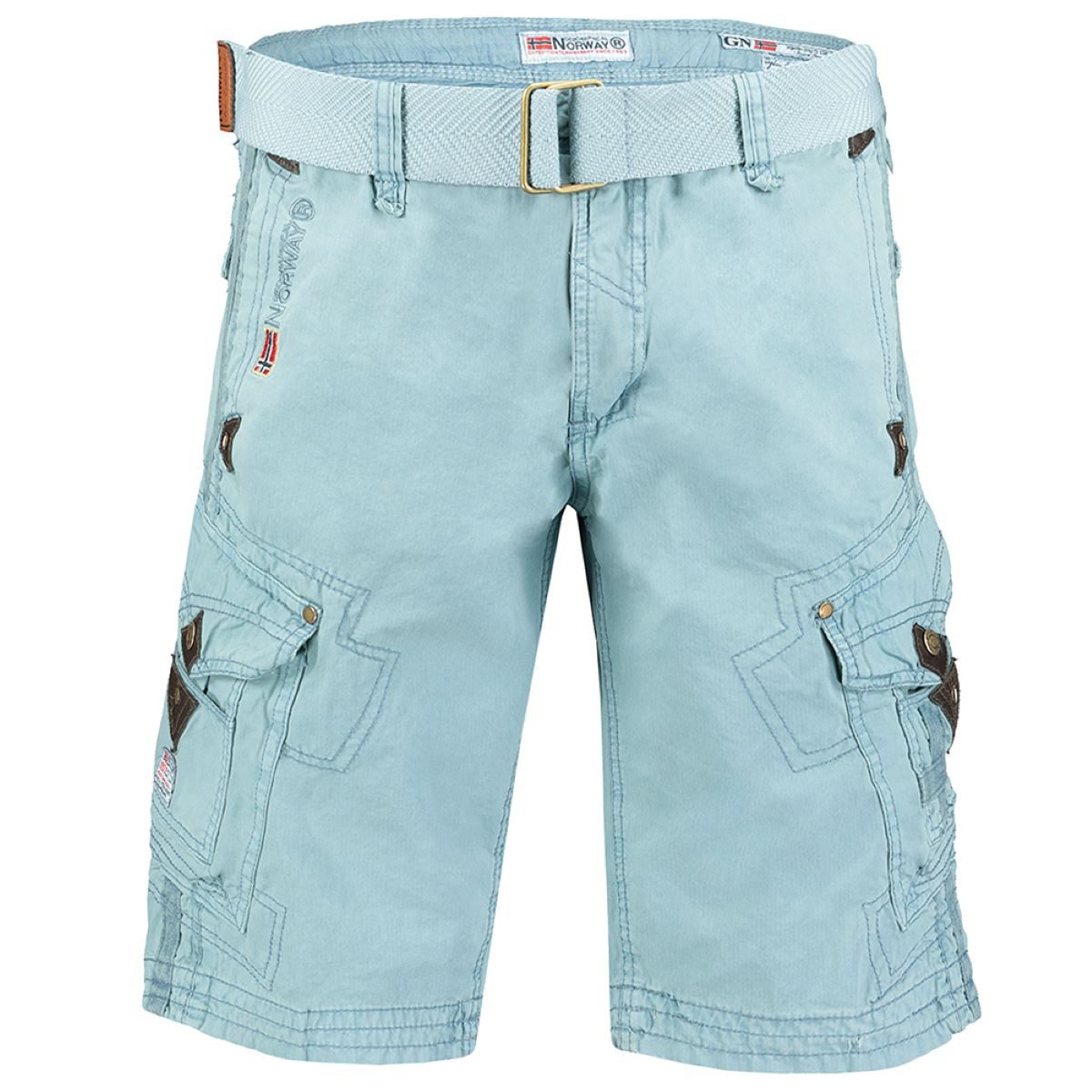 Geographical Norway Cargoshorts kurze Hose aus Baumwolle, Sommer-Bermuda (packung, 1-tlg) Herrenshorts mit Gürtel Größe S bis 5XL