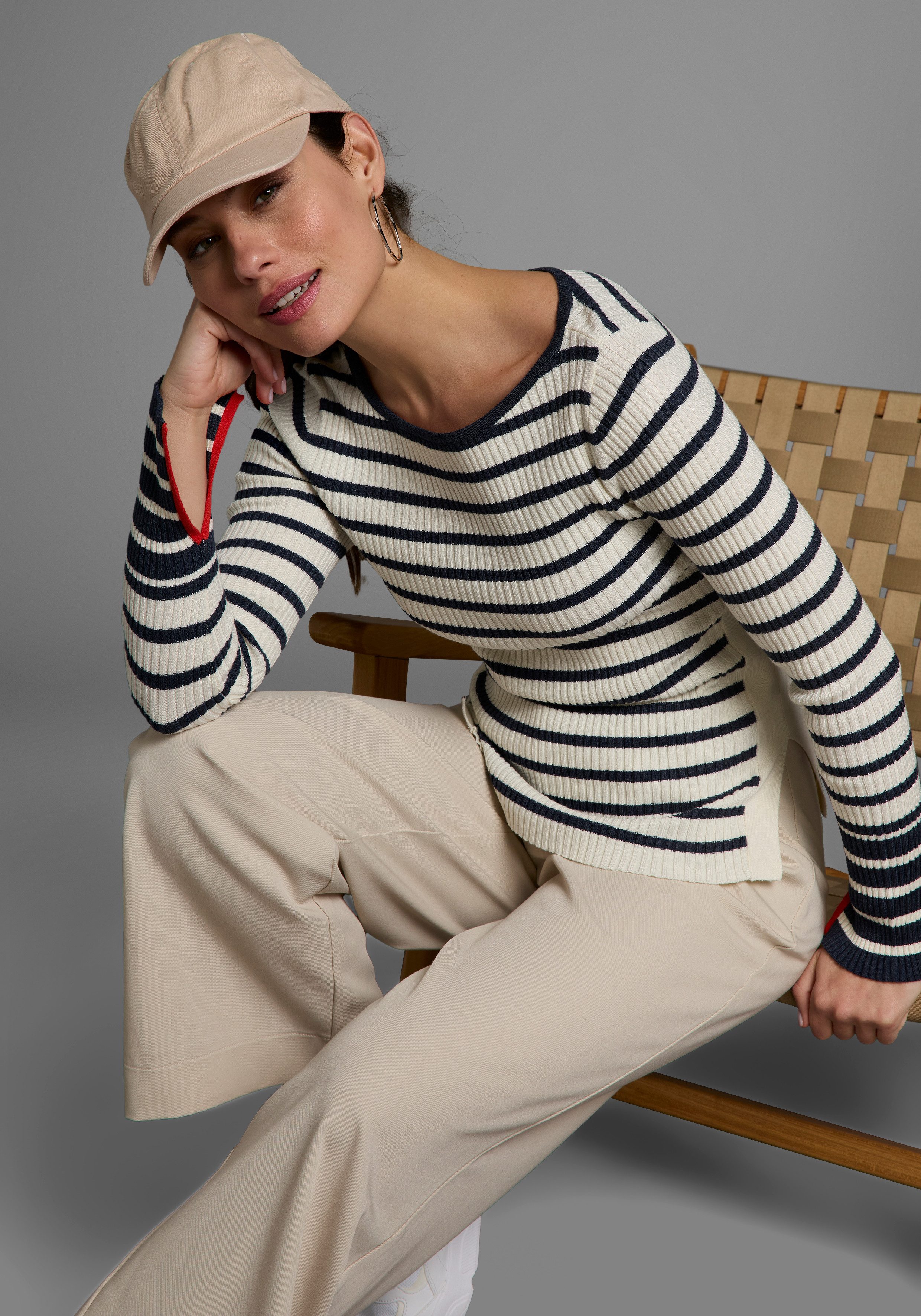 HECHTER PARIS Strickpullover mit stilvollem Seitenschlitz günstig online kaufen