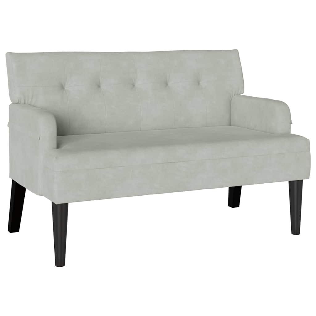 vidaXL Sitzbank Chesterfield Bank Hellgrau 112 x 65,5 x 75 cm Samt (1-St)