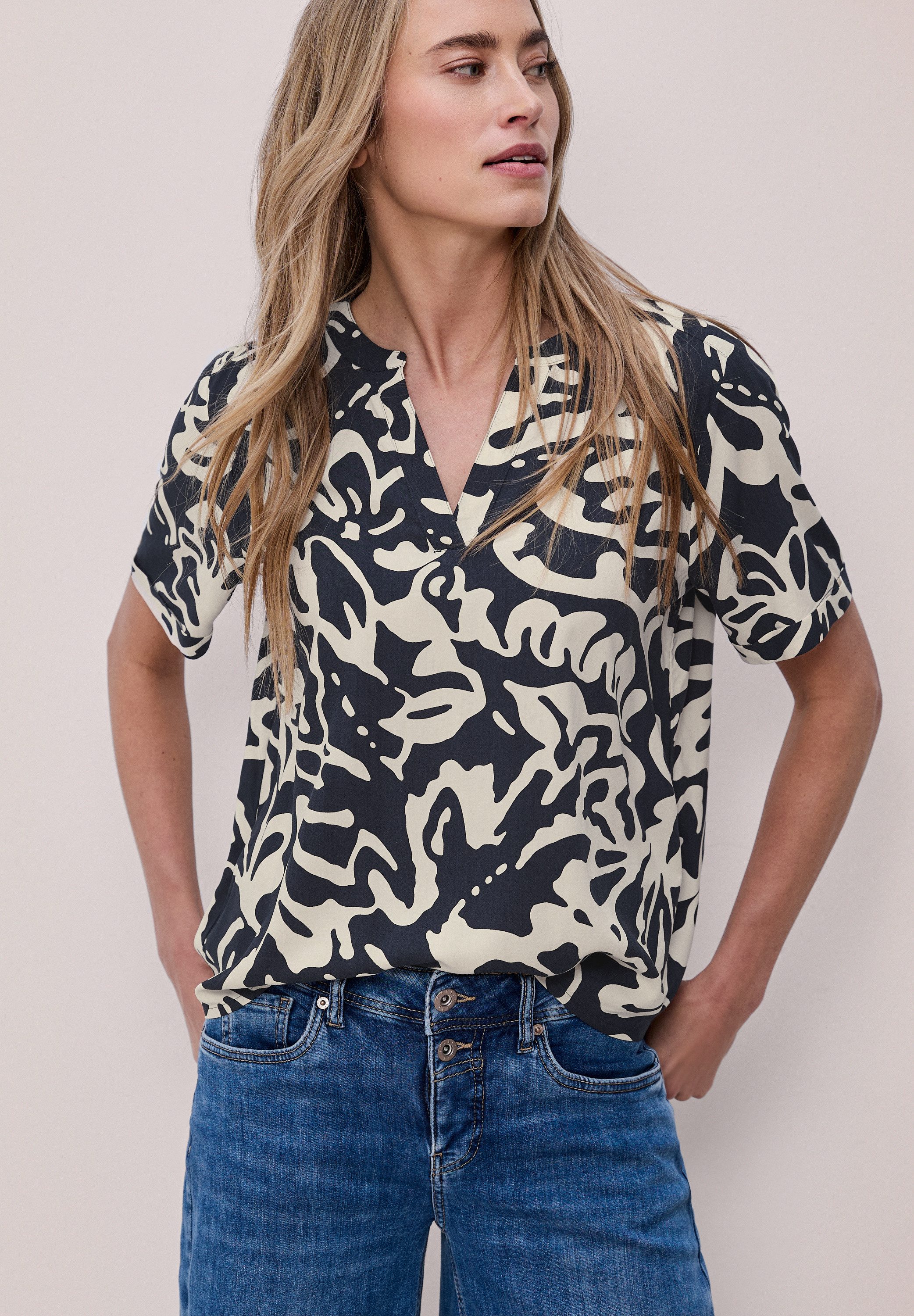 STREET ONE Hemdbluse mit Blumenmuster günstig online kaufen