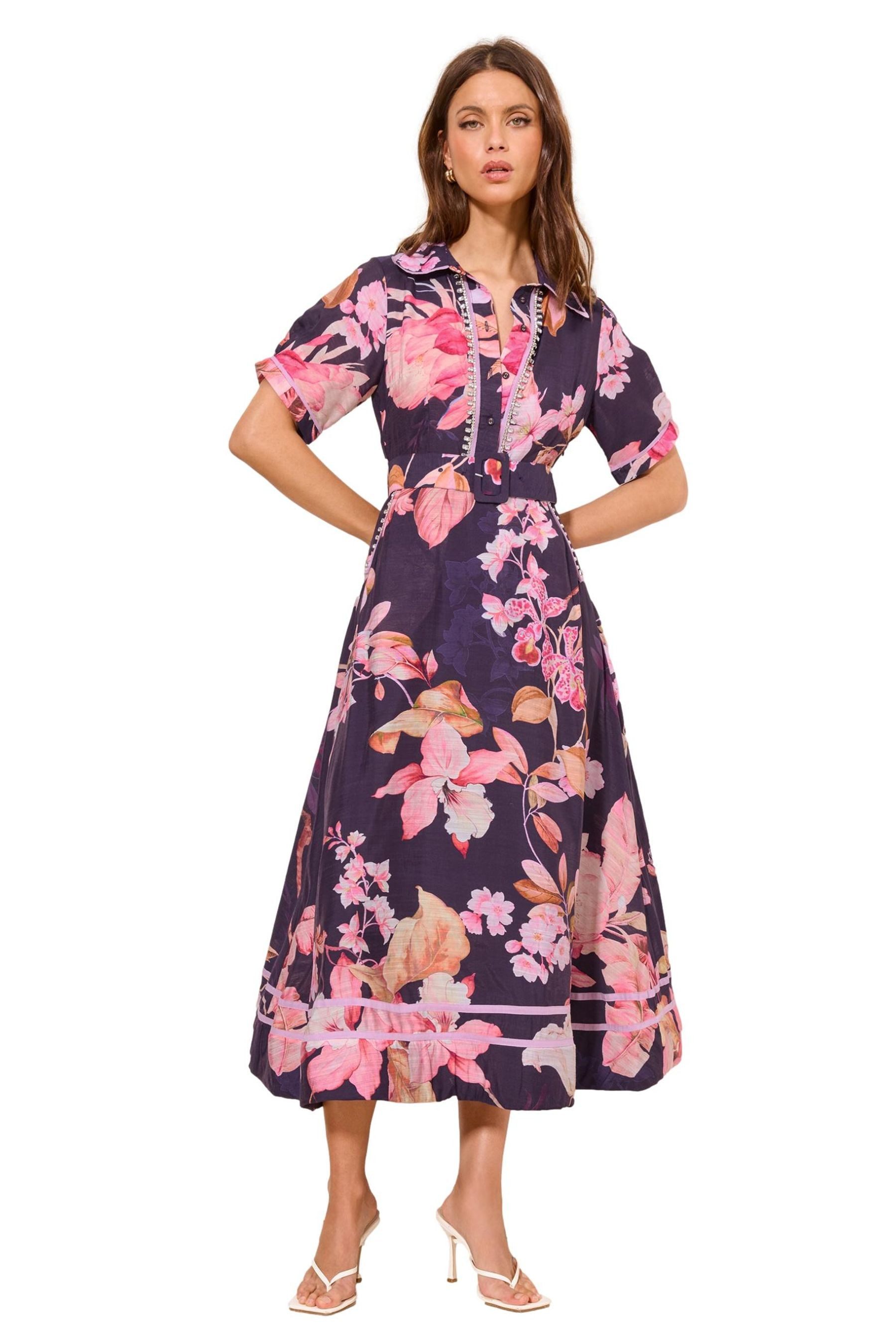LIPSY Midikleid Lipsy Premium Midikleid mit Blumen-Print, Regular (1-tlg)
