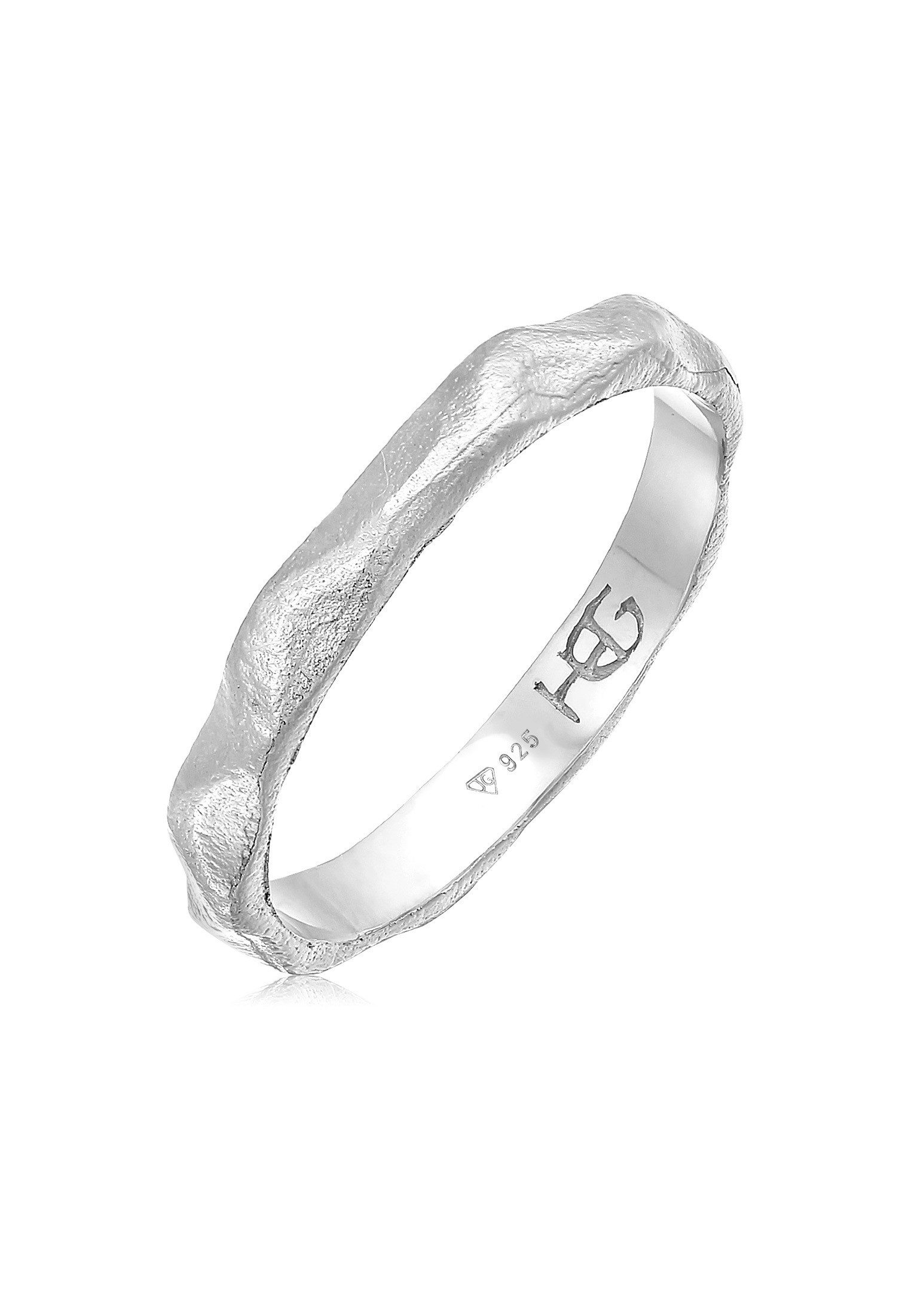 Silberring Basic Bandring - Babylon gehämmert 925 Silber