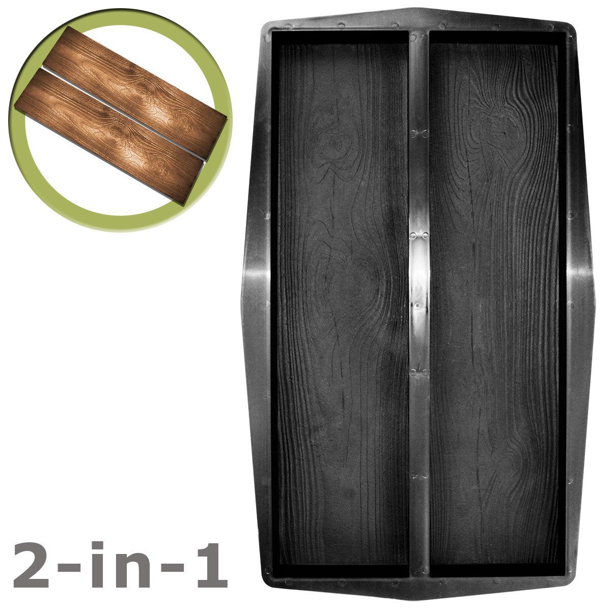 @tec Leichtbeton-Bauplatte Palisade/Diele GROSS Holzmuster, Schalungsform, Plastikform Holzmuster-Holzoptik-Terrassenplatte