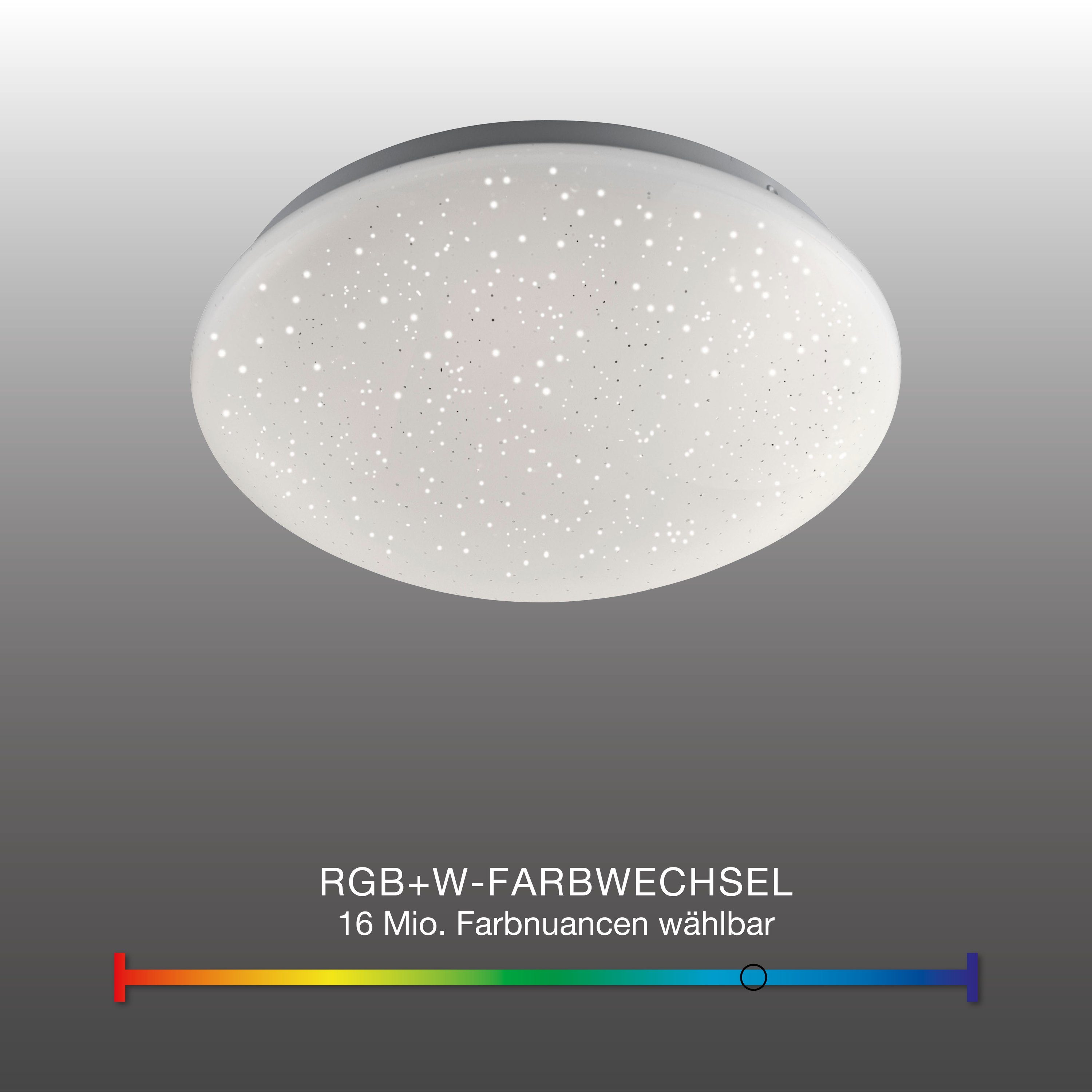 SellTec LED Deckenleuchte LED warmweiss, RGB-Farbwechsel, / dimmbar, Deckenlampe über 1xLED-Board Fernbedienung, RGB Watt, Farbwechsel Kinderzimmer dimmbar Sternenhimmel, 5,60 Farbwechsel, Fernbedienung