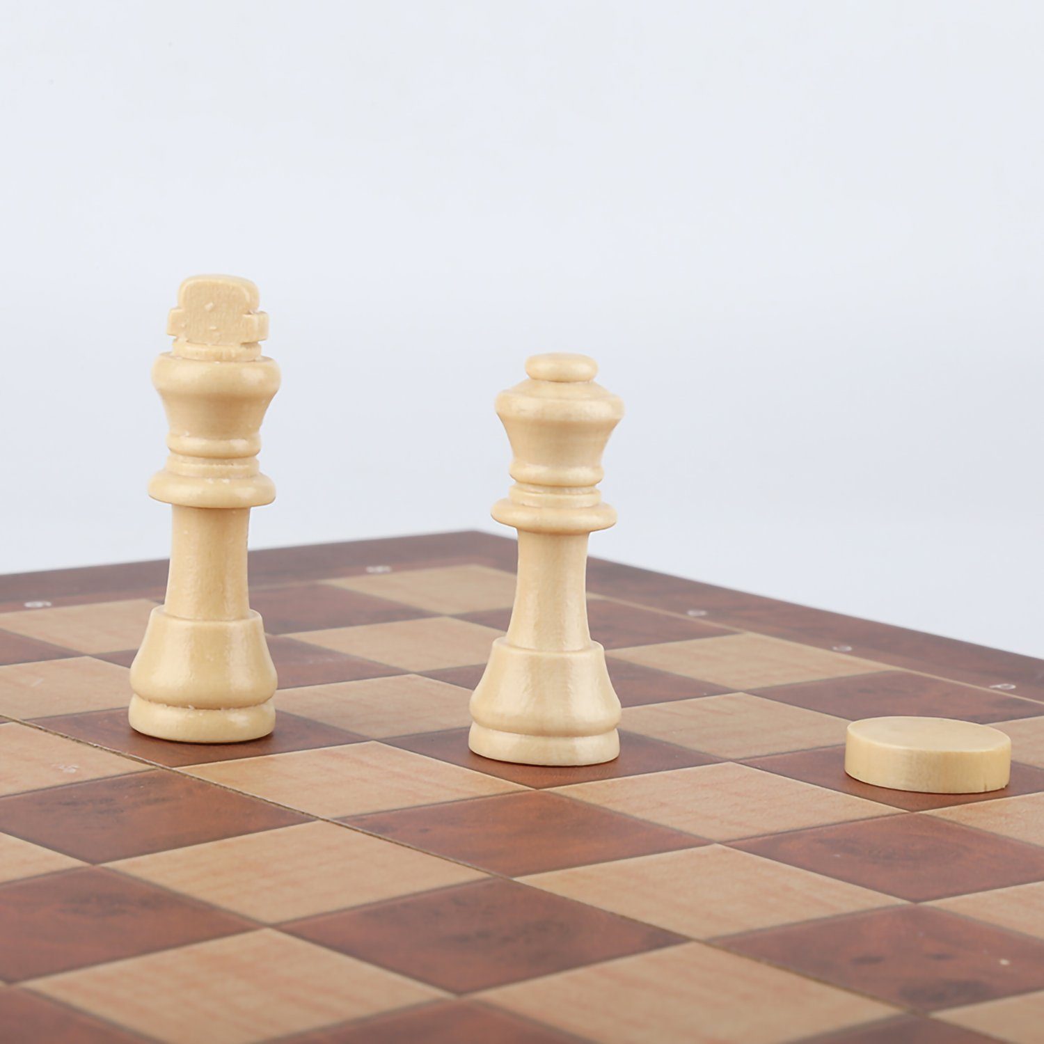 Spiel TolleTour 29x29CM Schachspiel Spiel, 3 Backgammon Schach Handarbeit in1 Schach