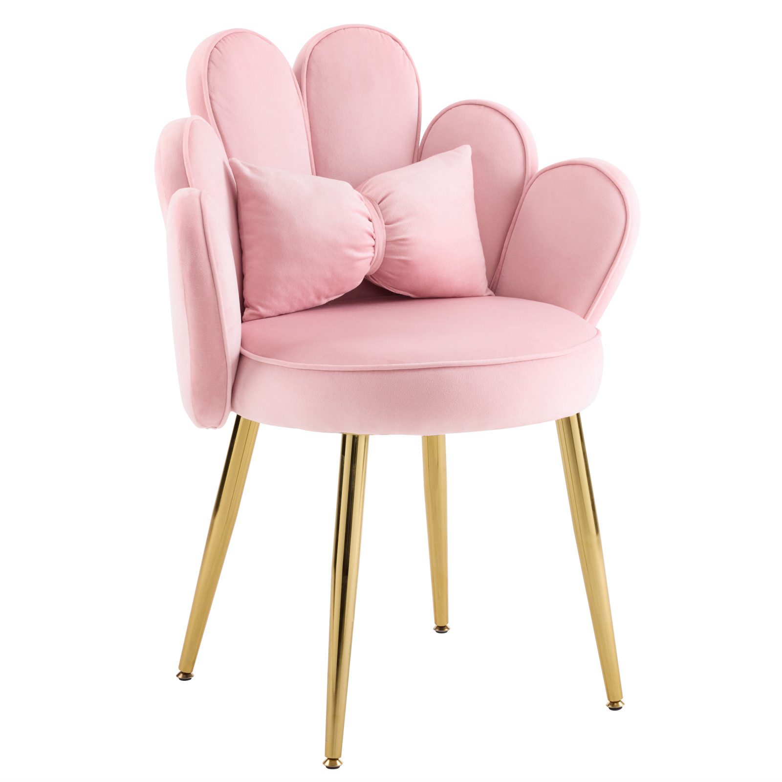 VINGLI Polsterstuhl mit Schleife Zierkissen, Schminktisch Stuhl, Monderne E günstig online kaufen