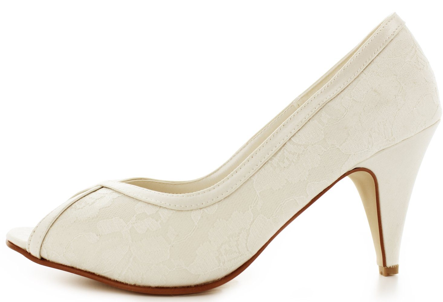 White Lady 718 Vintage Peeptoe-Pumps aus Spitze Peeptoepumps