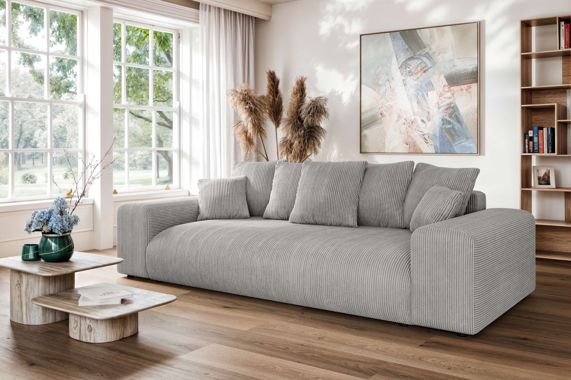 Home affaire Big-Sofa LAKESIDE 3-Sitzer Schlafsofa mit Bettkasten, Breite 256,5 cm, Liegefläche 168,5x195 cm, hoher Sitzkomfort, Maße B/T/H: 256/122/82cm