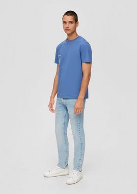 QS Stoffhose Jeans Rick / Slim Fit / Mid Rise / Slim Leg Label-Patch