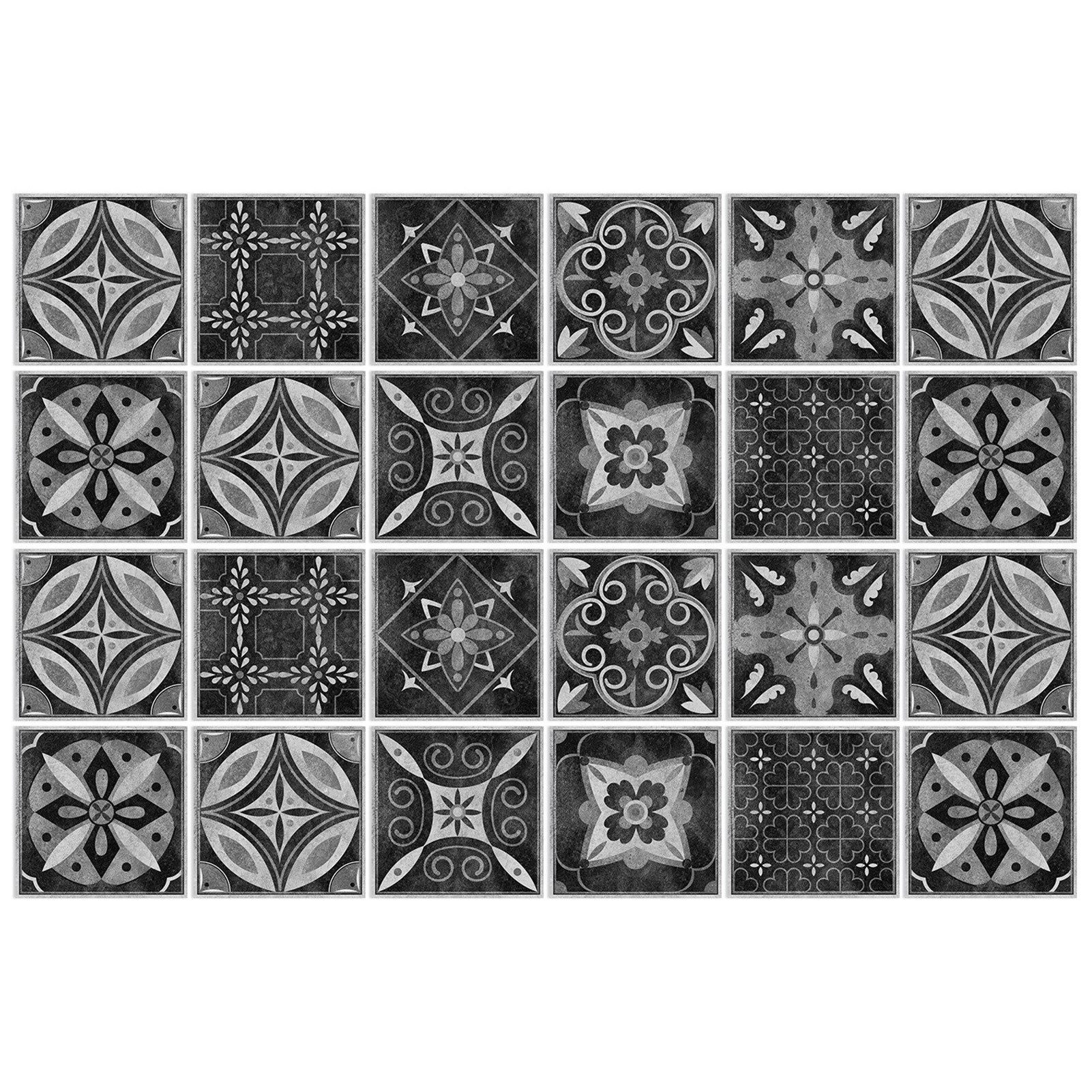 Jumpeak Fliesenaufkleber Klebefliesen,aufkleber weihnachten,selbstklebende fliesen,boho deko (Kombination, Selbstklebende PVC-Wandtattoos (24er-Set)10x10,15x15,20x20), klebefliesen küche,klebefliesen bad,Weihnachtsdeko,Wanddeko,Wanddeko