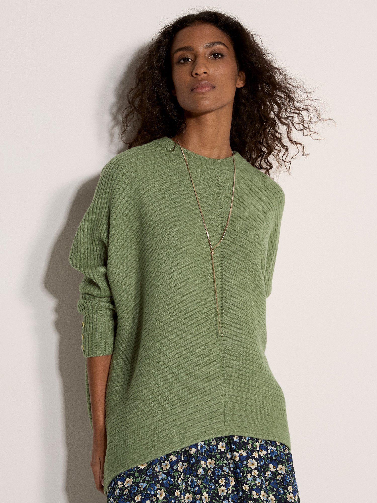 Fledermauspullover Chevron-Strickpullover