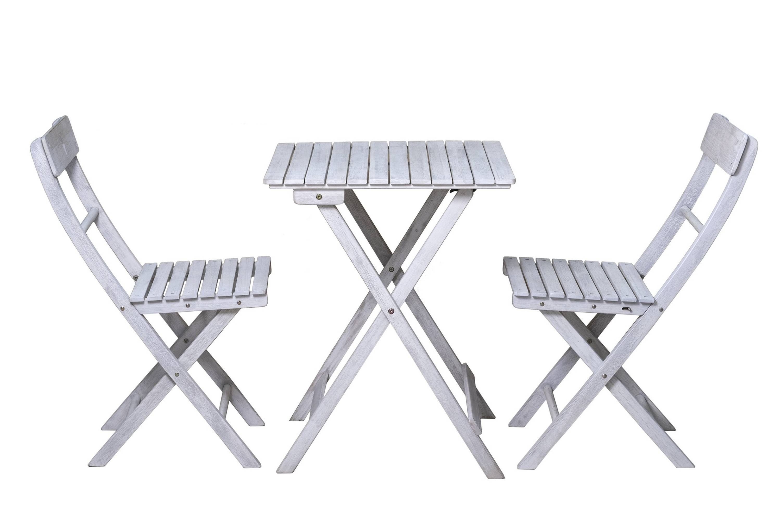 3-tlg., DONG Sitzgruppe Tisch), GMD (Garten-Sitzgruppe, Living & 2 bestehend Sitzgruppe aus klappbare HOI, Stühle