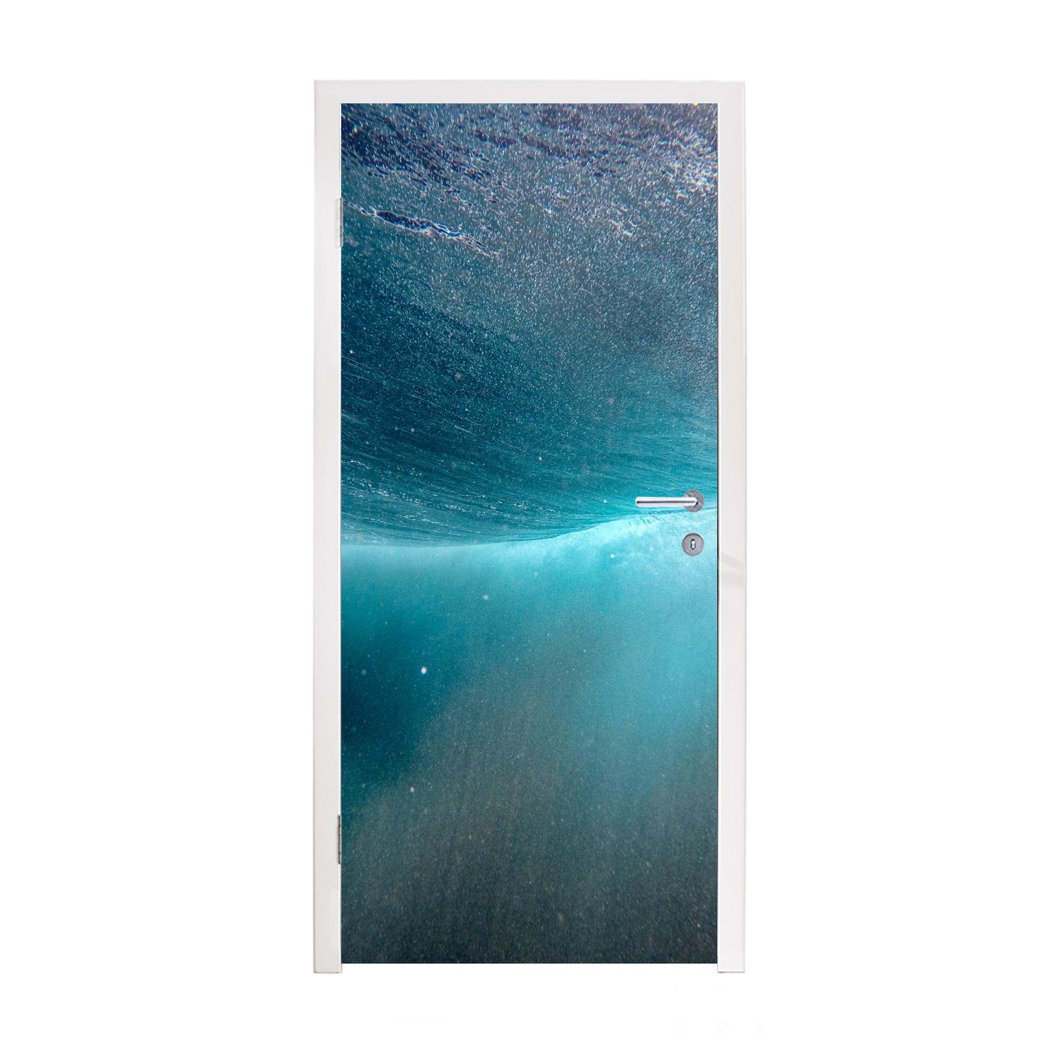 MuchoWow Türtapete Meer - Sonne - Blau, Matt, bedruckt, (1 St), Fototapete für Tür, Türaufkleber, 75x205 cm