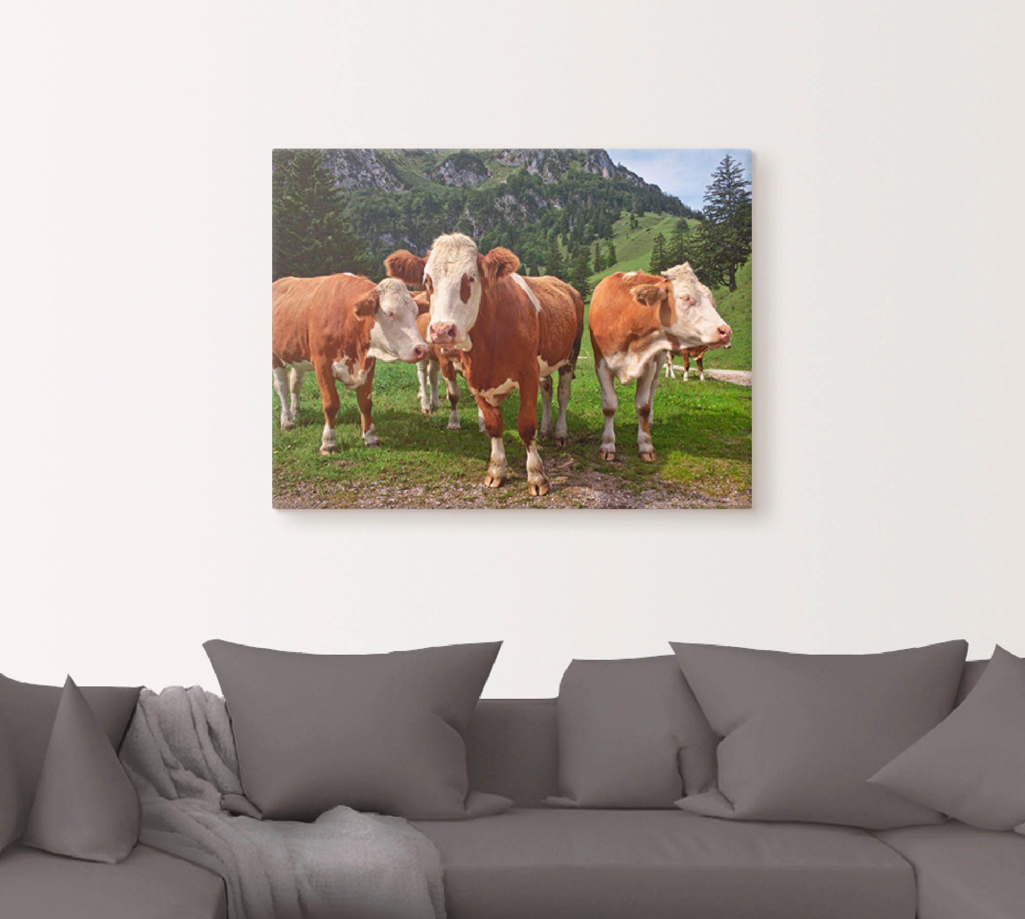 (1 in Bayerische Haustiere Wandbild Kühe, Artland St), als Wandaufkleber Leinwandbild, oder Poster versch. Größen
