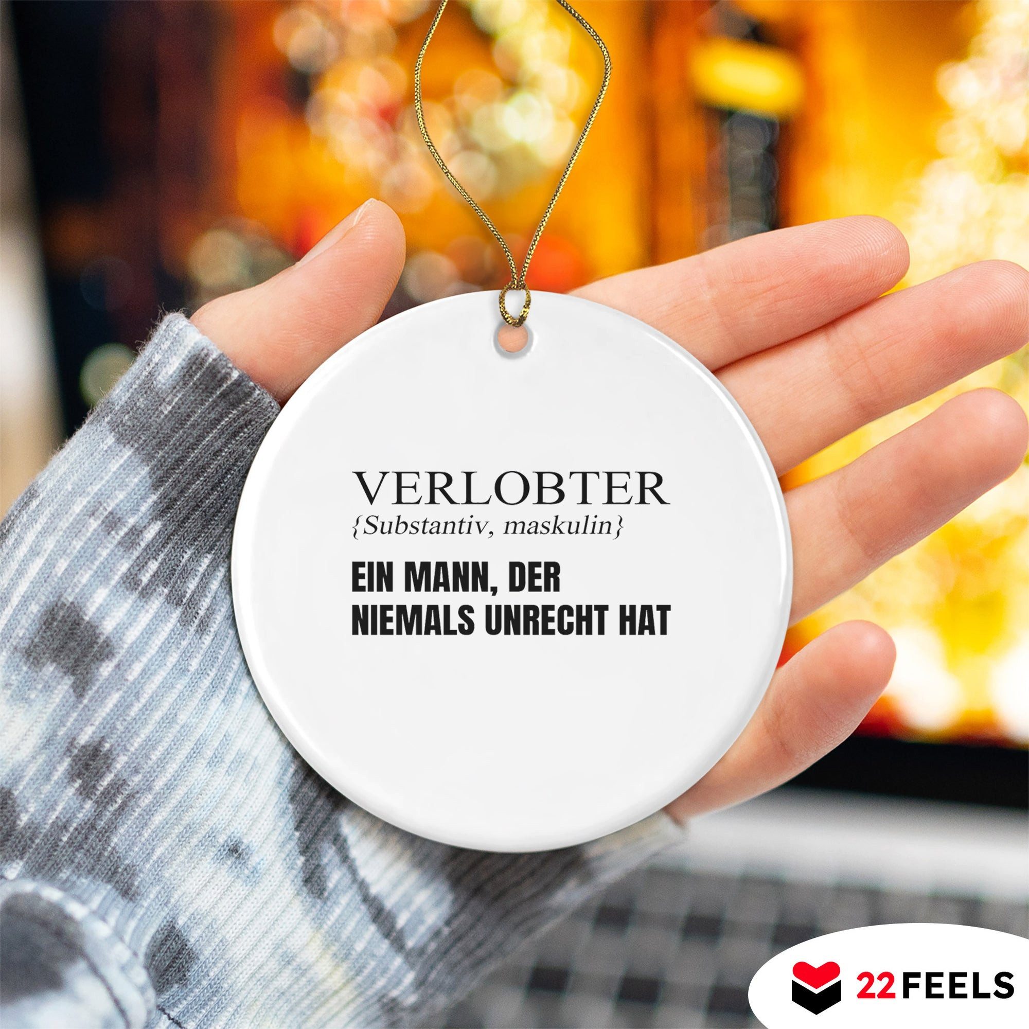 22Feels Weihnachtsbaumkugel Weihnachtsdeko Mann Verlobungsgeschenk Verlobter Groom To Be Anhänger, MADE IN GERMANY, KERAMIK