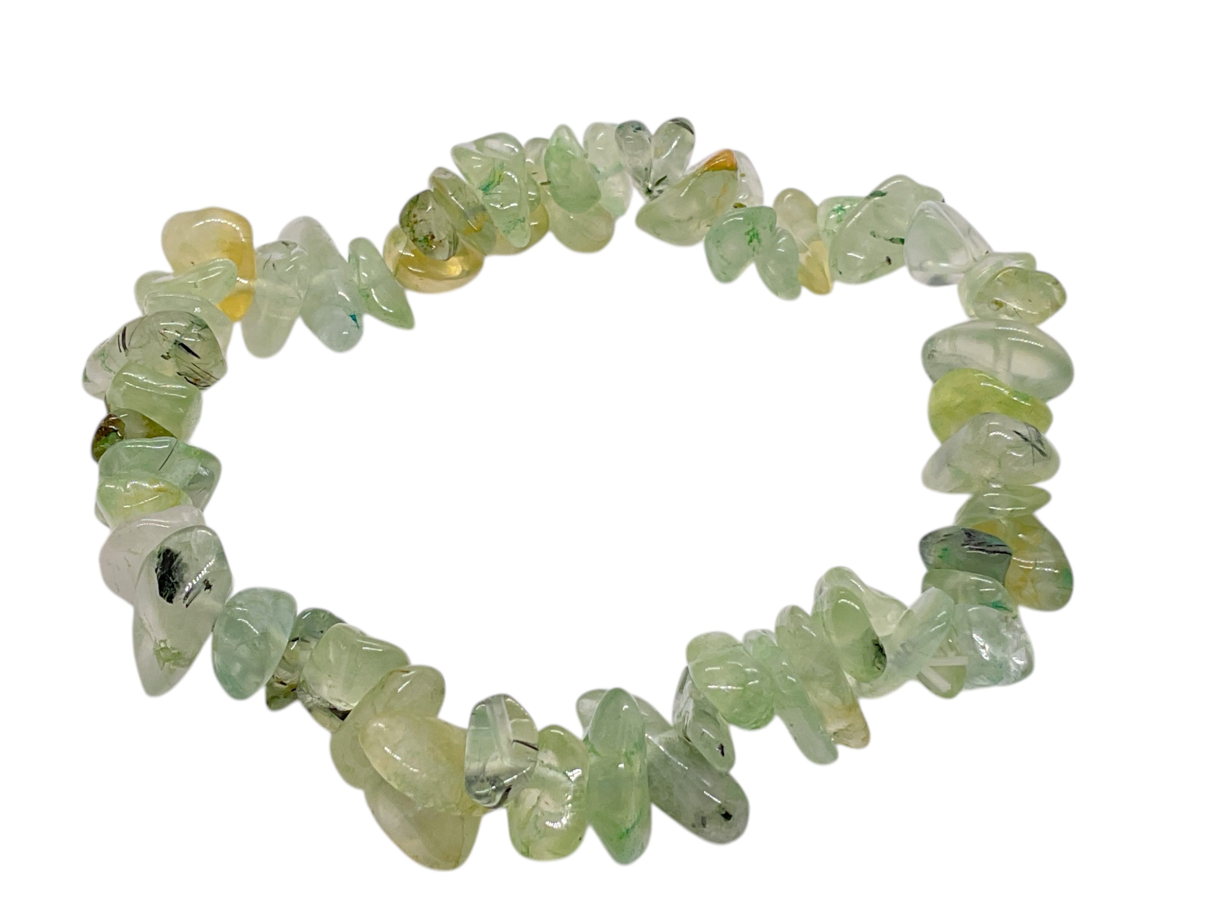 Steinfixx® Armband Prehnit Splitterarmband - Indien - AAA-Qualität (1-tlg., 18 cm Umfang), 100 % echt, Handarbeit