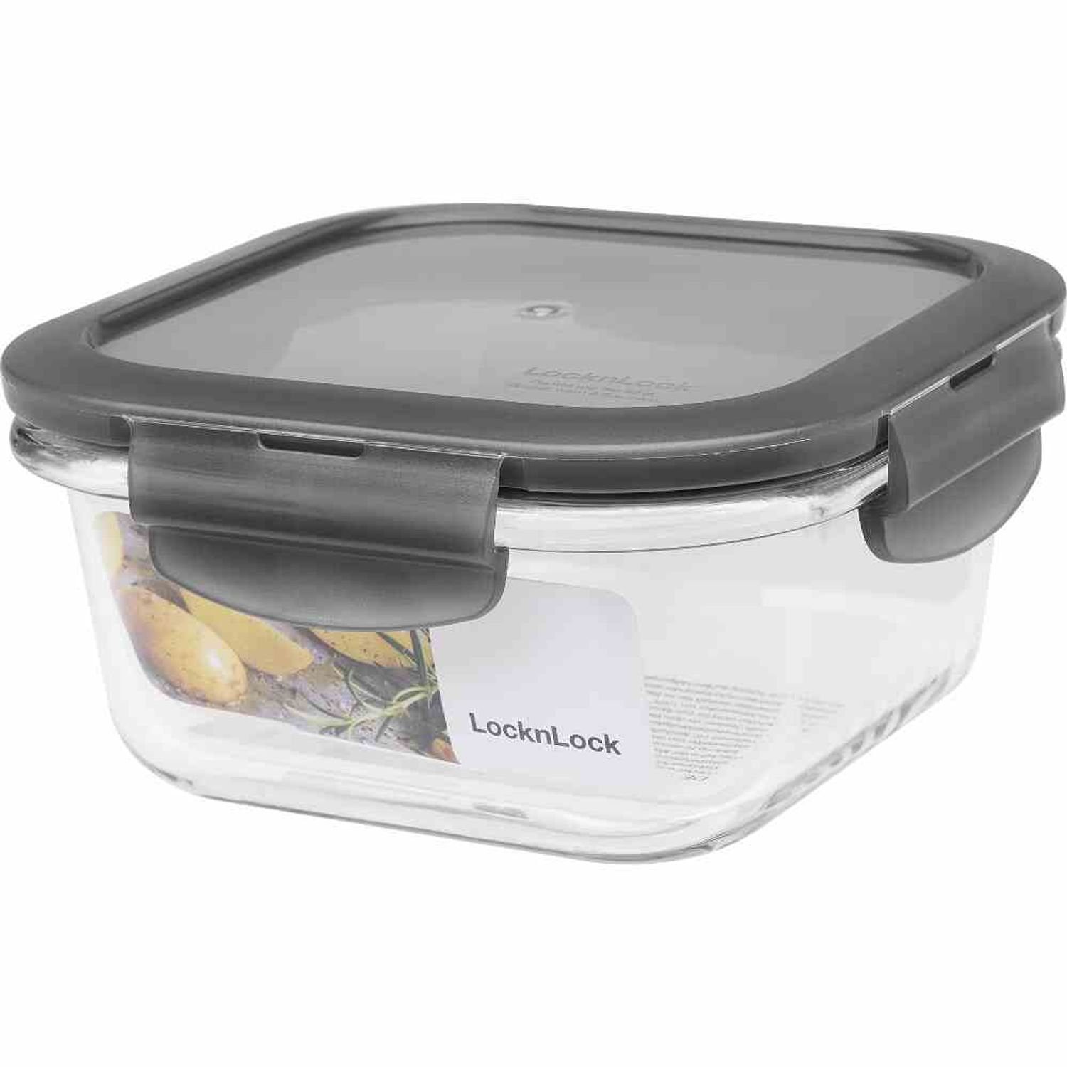 LOCK & LOCK Teedose Box "Boroseal" 0,5 l quadratisch 14 x 14 x 9,7 cm, transparent, Glas
