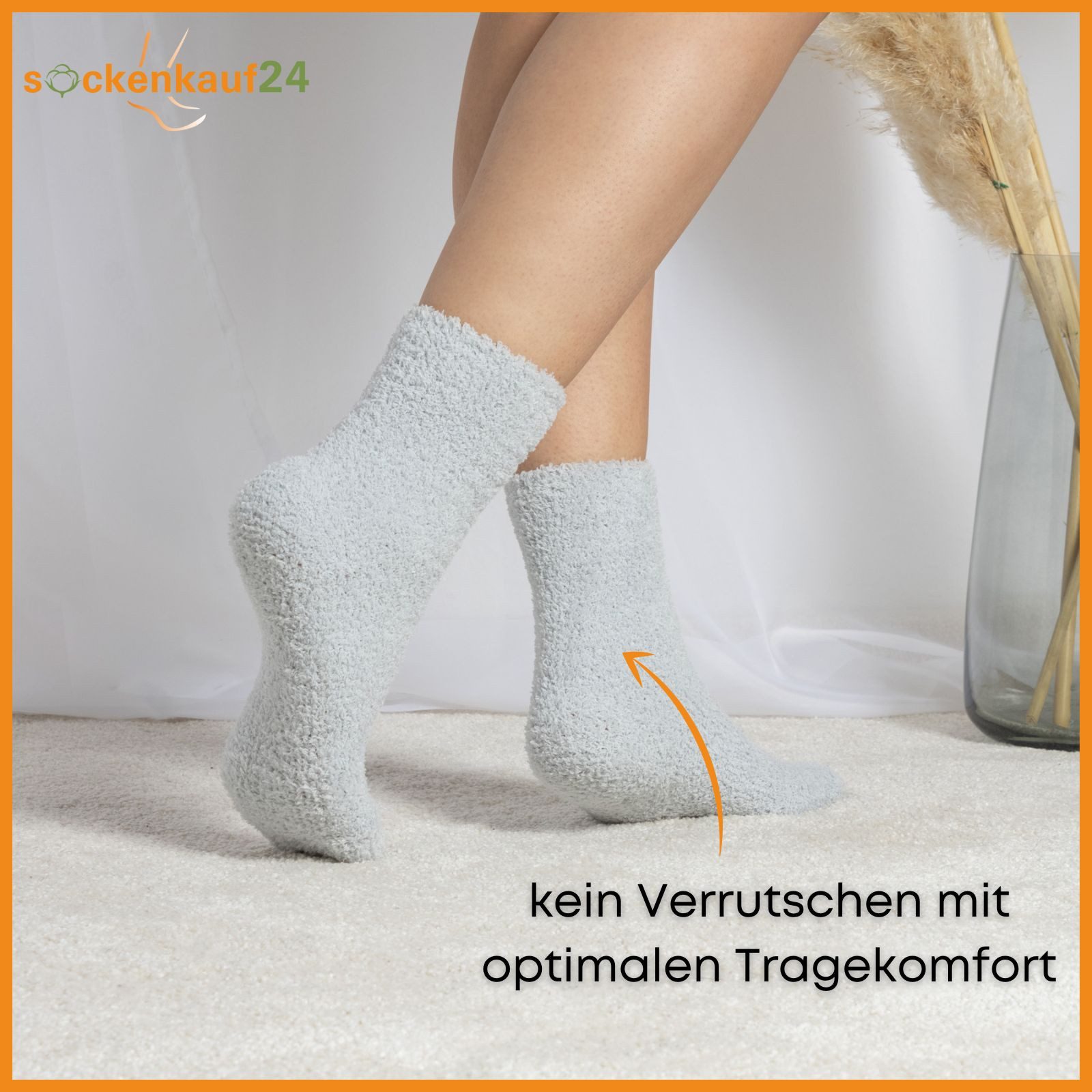 sockenkauf24 Kuschelsocken 6, 12, 20 Paar Damen Haussocken warm & flauschig (6-Paar, Größe 35-42) - 37402 WP