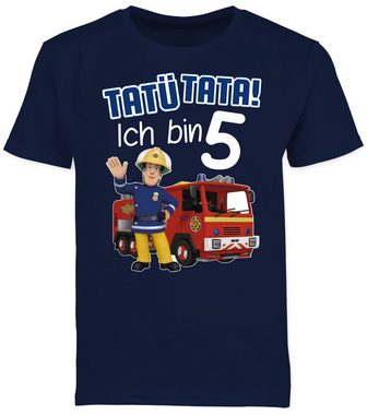 Shirtracer T-Shirt Tatü Tata! Ich bin 5 - blau Feuerwehrmann Sam Jungen