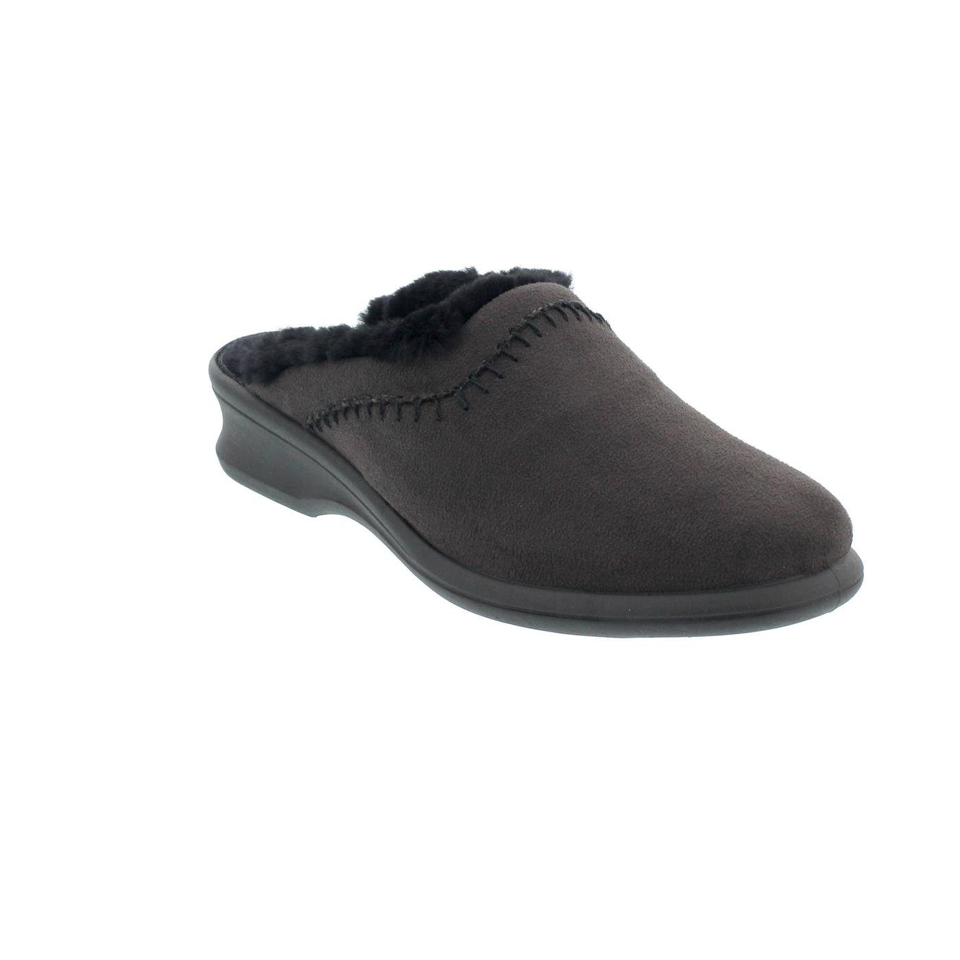 Rohde Rohde Farun Hausschuh mit Lammfell, Microvelour, graphit, Weite F 1/2, Pantoffel