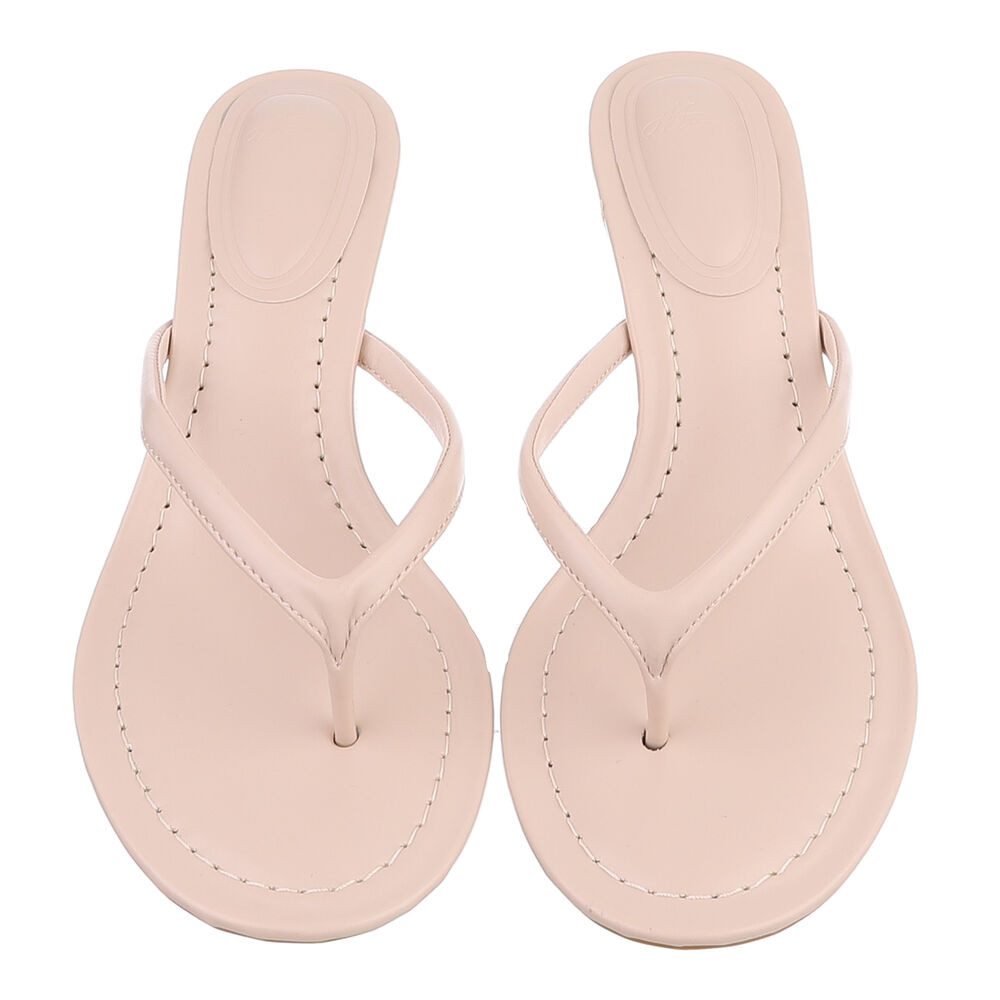 Ital-Design Damen Zehentrenner Sandale mit Absatz elegant Zehentrenner (91895537) Pfennig-/Stilettoabsatz Sandalen & Sandaletten in Beige – Bild 4 von 5