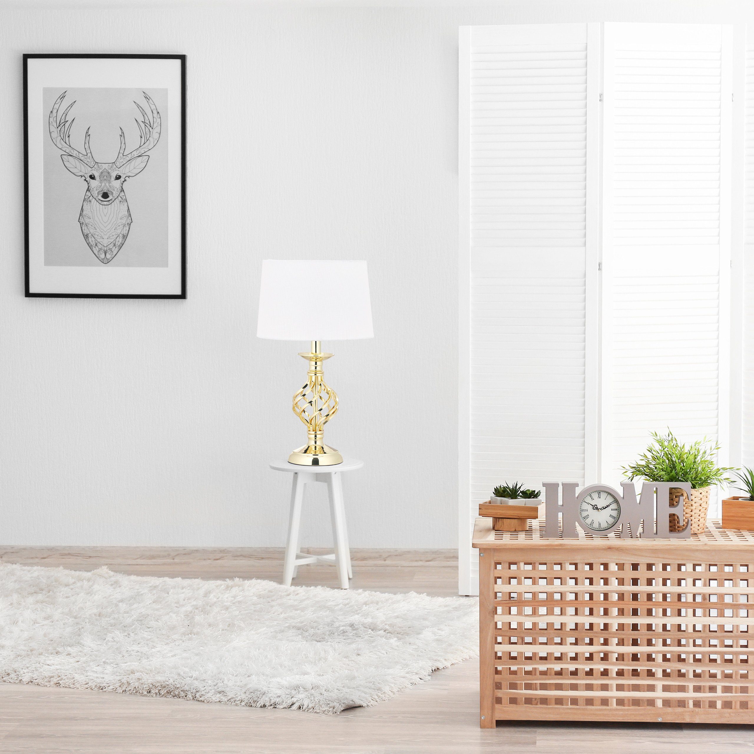 relaxdays Tischleuchte Tischlampe modern dimmbar, Gold günstig online kaufen
