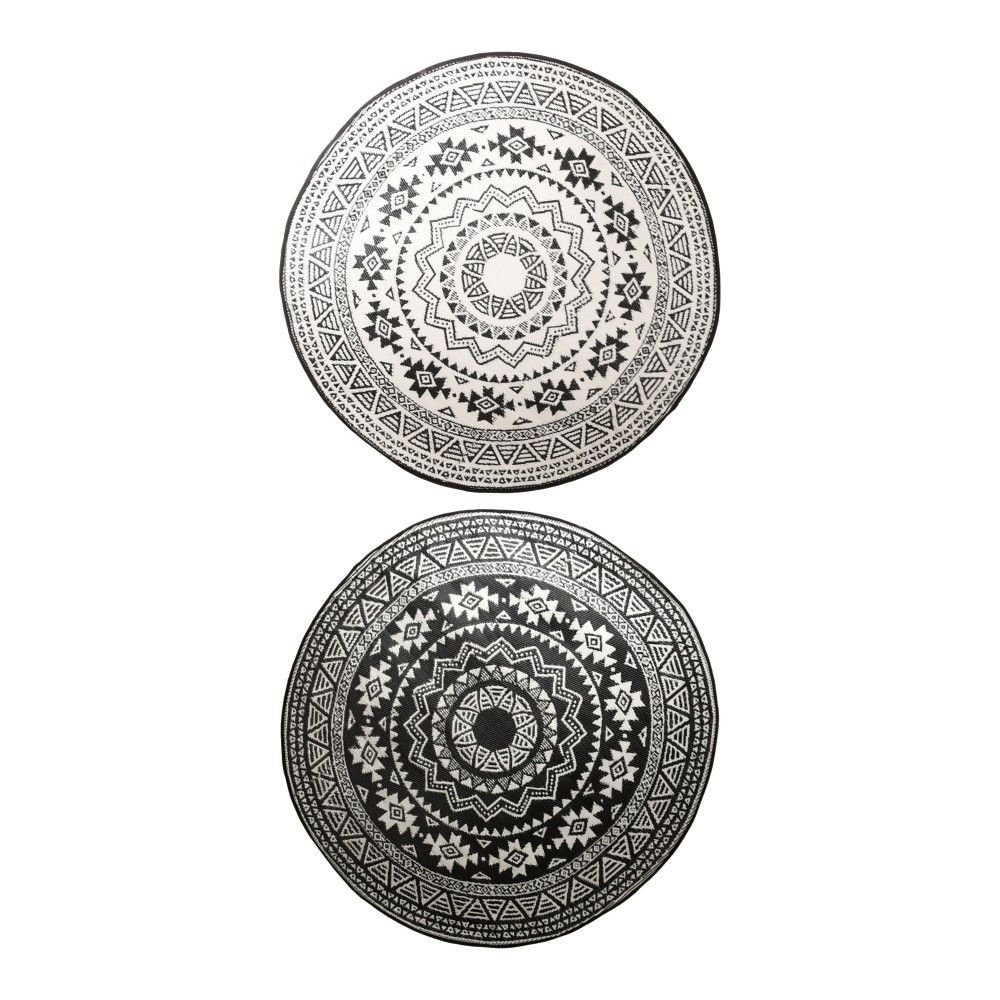 esschert design Outdoorteppich, Runder Gartenteppich für Terrasse, wasserfest