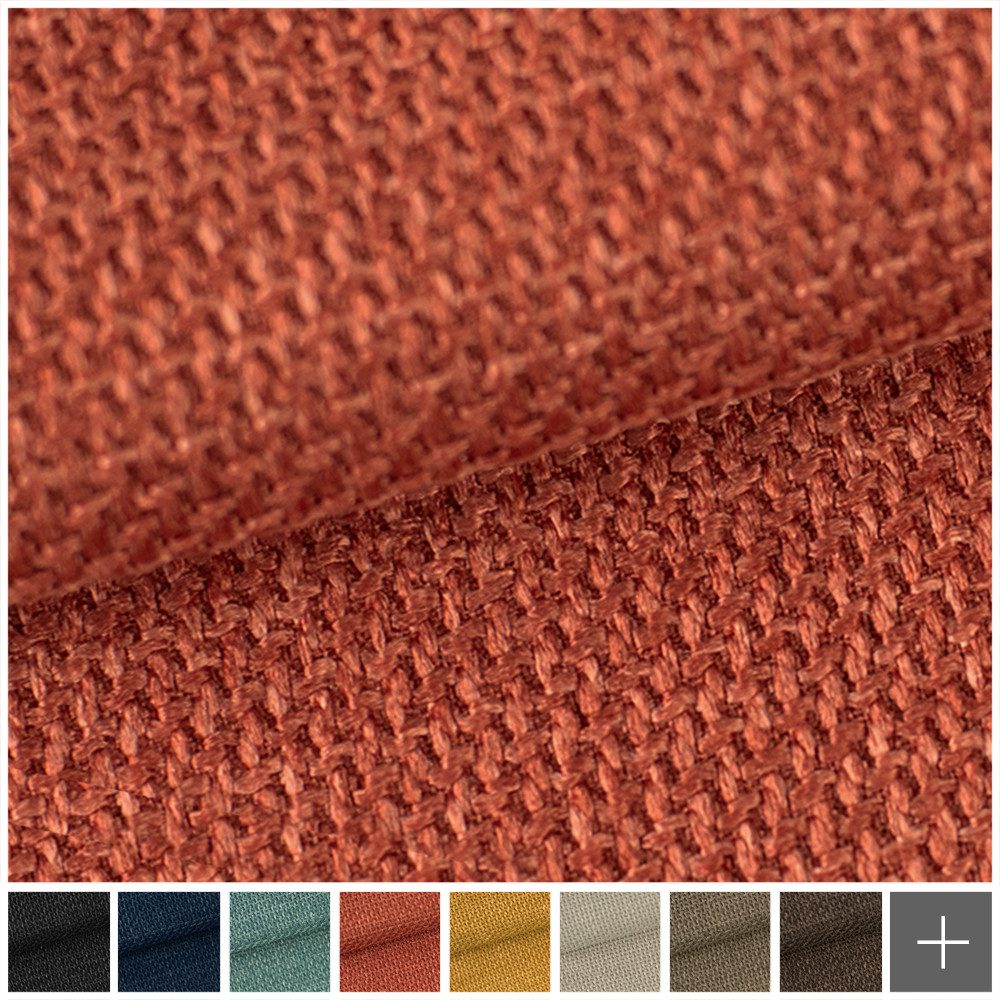 novely® Stoff OTTO - Grob Gewebter Polsterstoff - UV-Beständiger Möbelstoff, Flechtstruktur, Melange, Robust, Pflegeleicht, Meterware, 1lfm