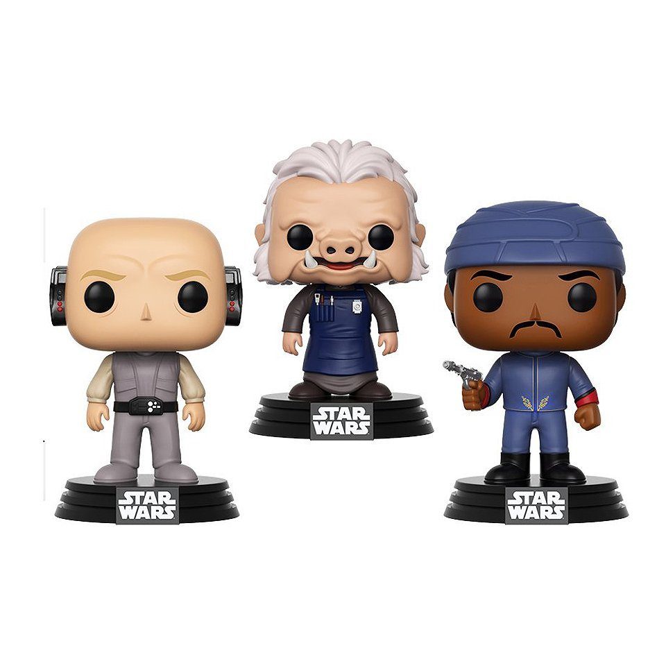 Funko Actionfigur Lobot, Ugnaught, Bespin Guard Funko POP! Wackelkop, Original Funko Bobble 3er Pack-Figuren