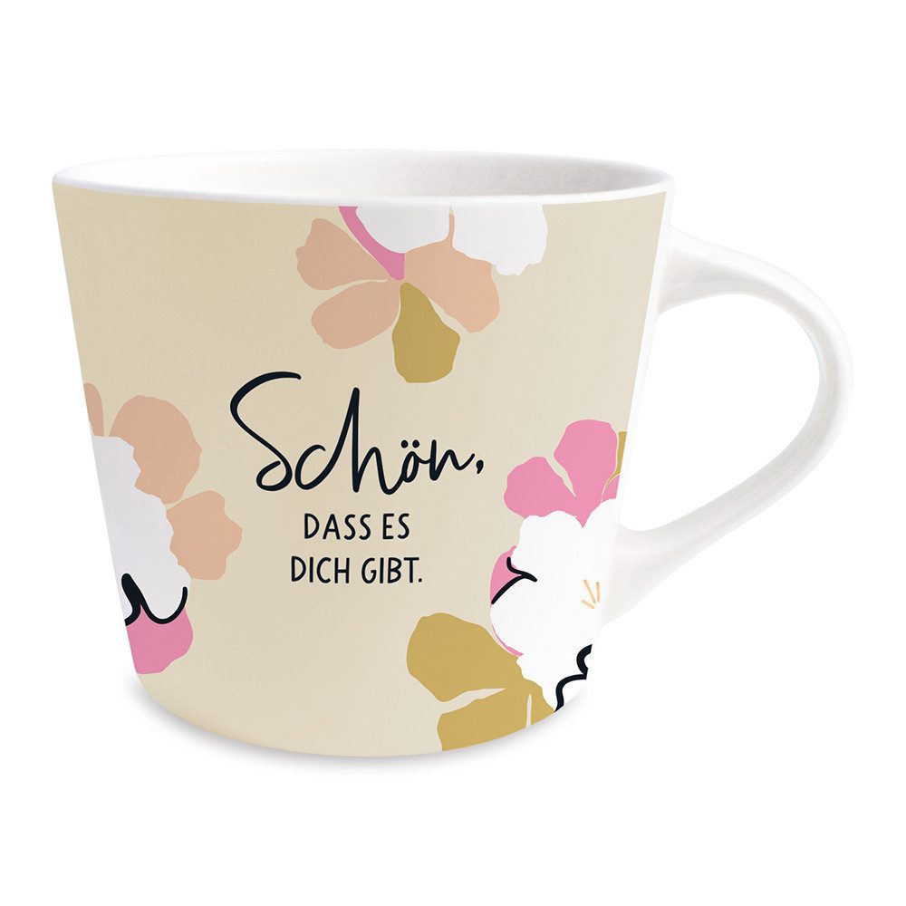 Grafik Werkstatt Tasse Goldtasse, "Schön, dass es Dich gibt", Porzellan, mit Echtgold veredelt