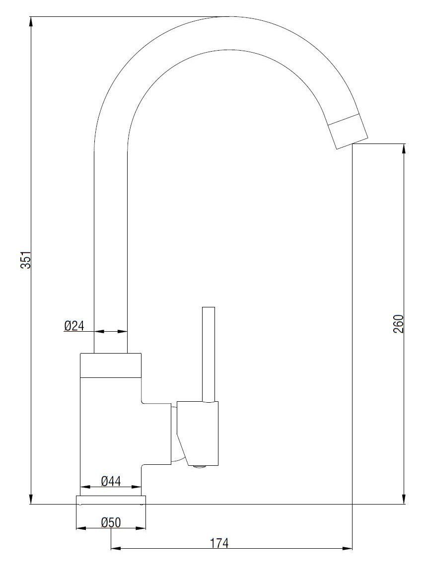 Tuganna Küchenarmatur SPVRG2180SW Hochdruck Schwarz Spültischarmatur Einhandmischer Rundbogenauslauf