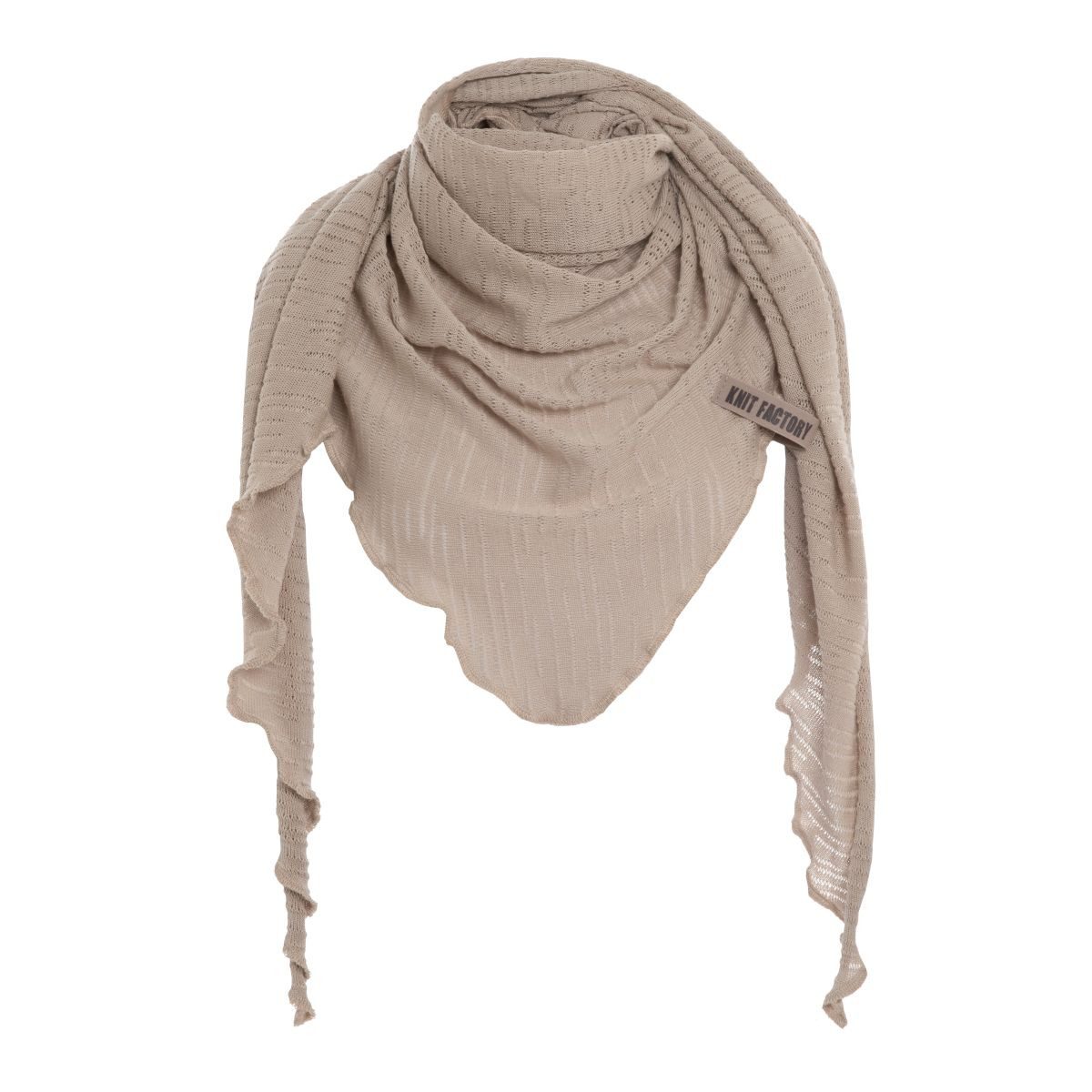 Knit Factory Strickschal Jose Dreieckstuch Leinen 190x85 cm Gestreift, (Set, 1-St. Spar-Set), Schal Damen Herren set loop tücher schals winter Strick Mode herbst