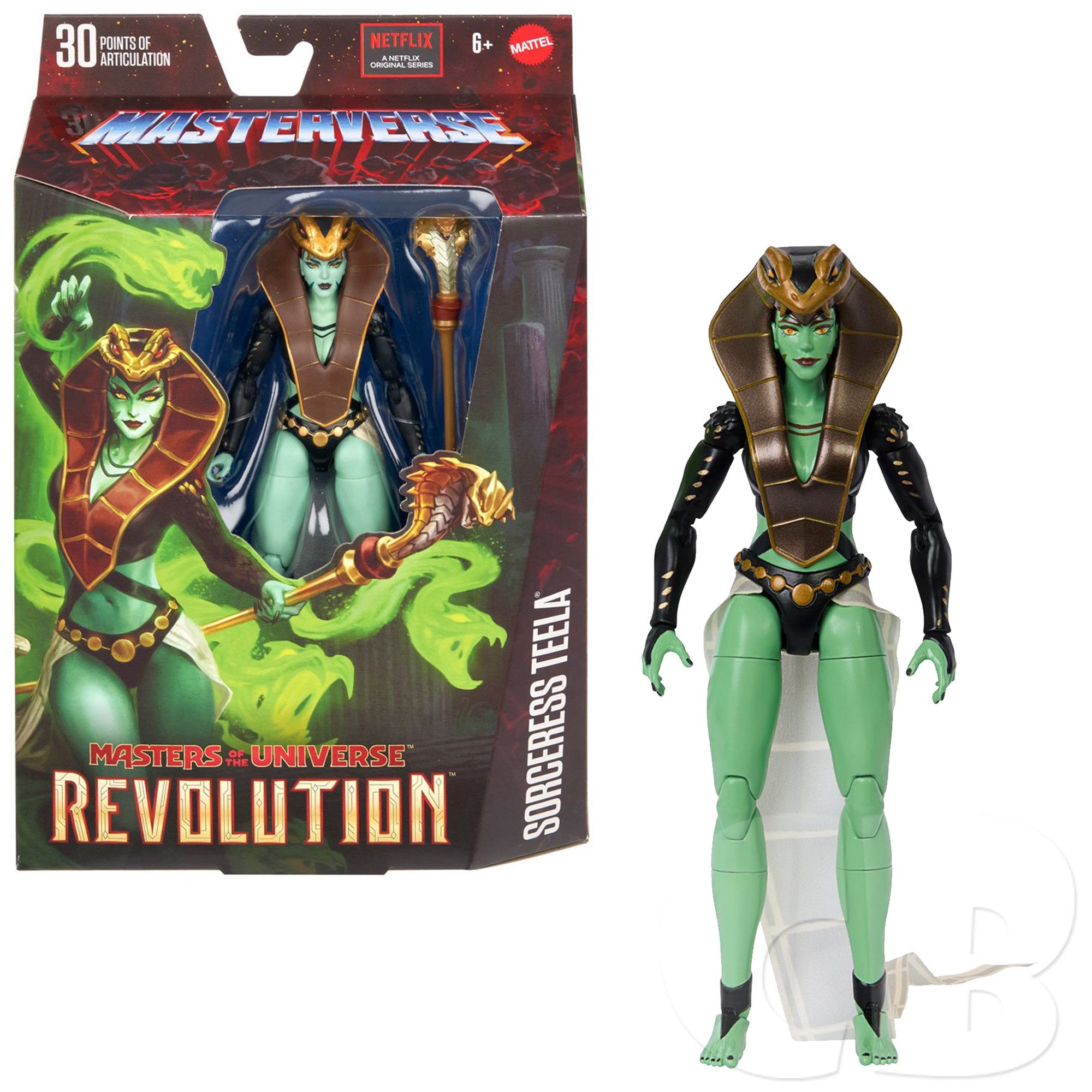 Mattel® Actionfigur Masters of the Universe Masterverse, Wave 14: Revolution 18 cm Figur: Snake Socreress Teela