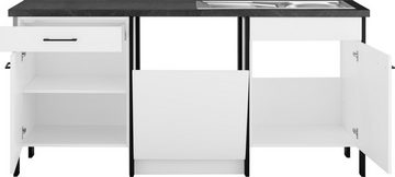 OPTIFIT Küchenzeile Tokio, 192 cm breit, mit Stahlgestell, mit Vollauszug