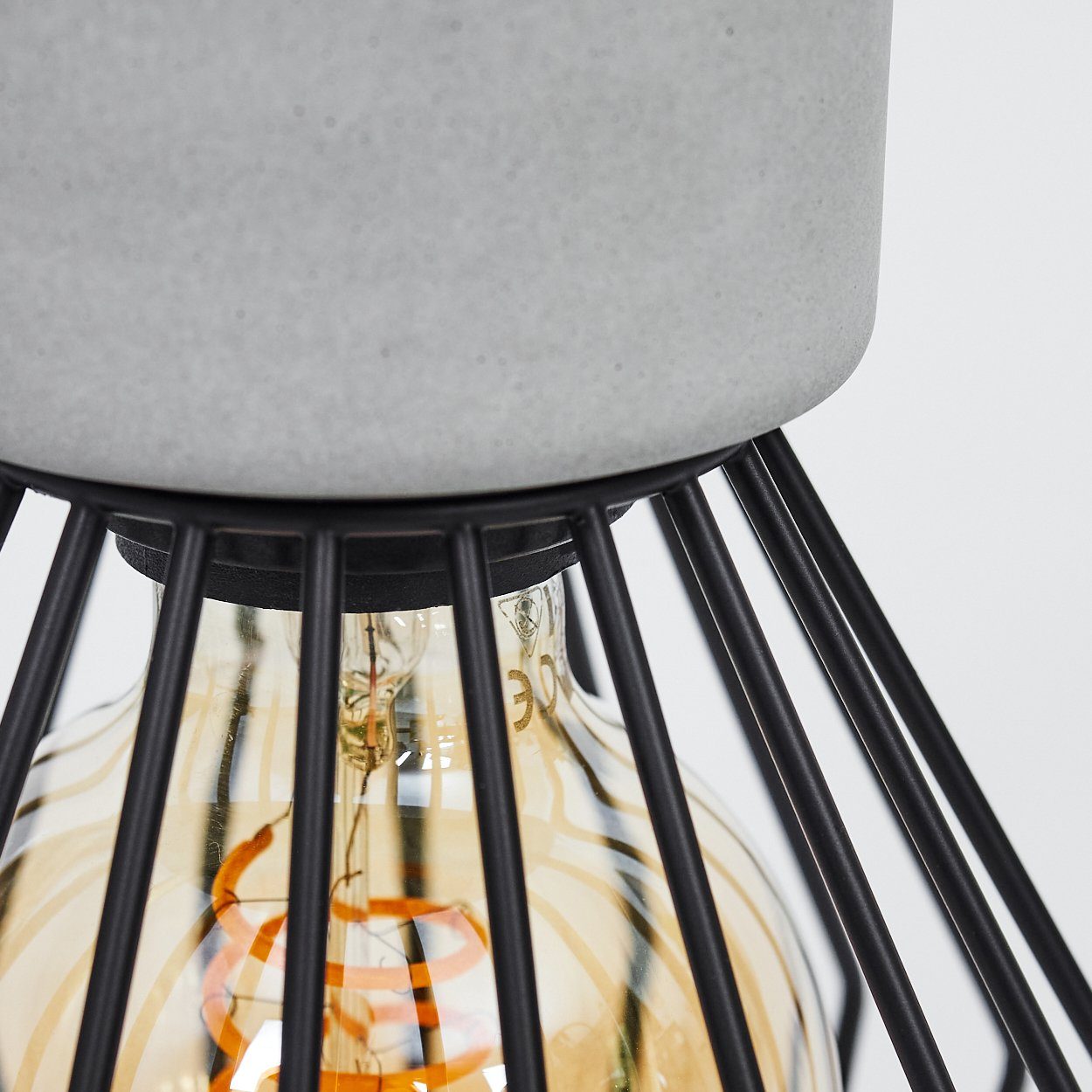 hofstein Hängeleuchte »Ramacca« moderne Hängelampe aus Metall und Beton in Schwarz/Grau, ohne Leuchtmittel, Pendelleuchte mit Gitterschirmen, Höhe 154cm, 4xE27