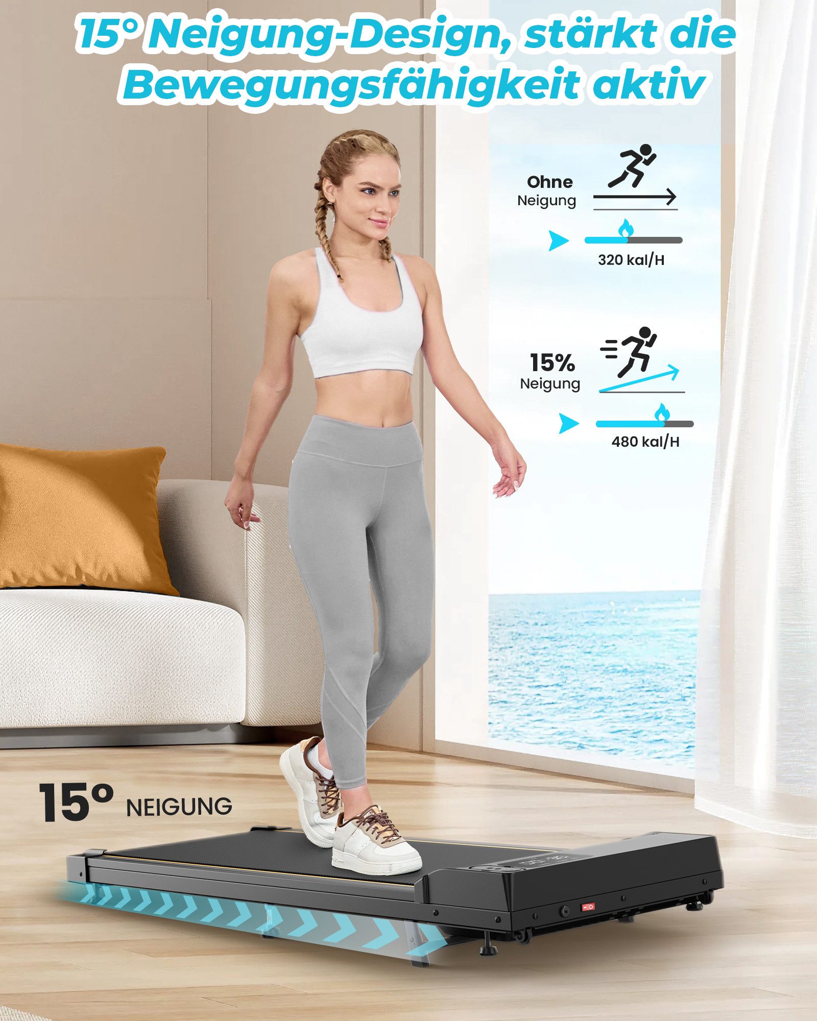 iscooter Laufband Laufband für Walking und Jogging,bis 6/12 km/h (1-tlg), Leicht und einfach zu verstauen